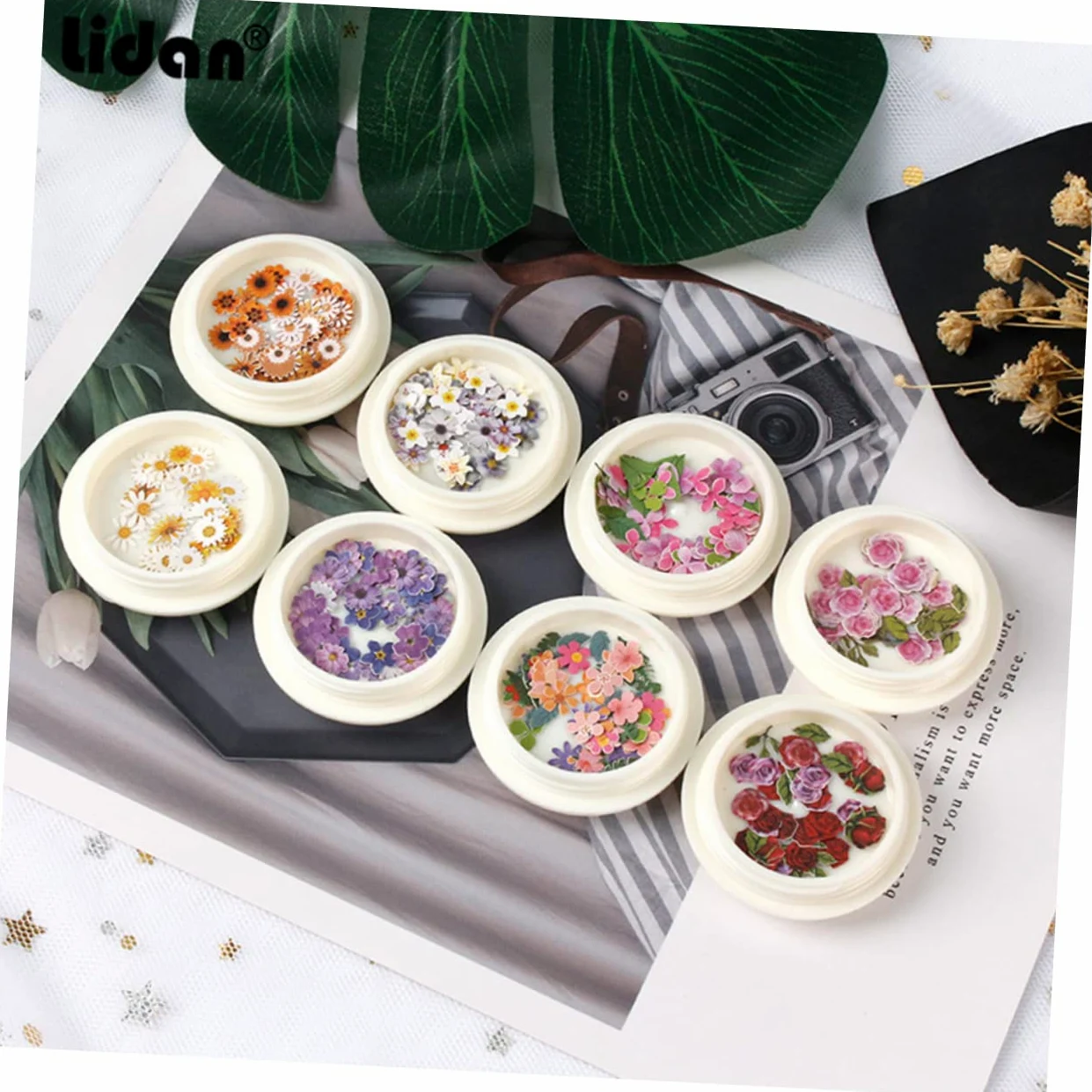 3 Set Sticker Unghie Fiori Secchi Per Decorazioni Manicure Diy Adesivi Autoadesivi Per Nail Art Facili Usare Per Appassionati E Professionisti 8 Scatole*3