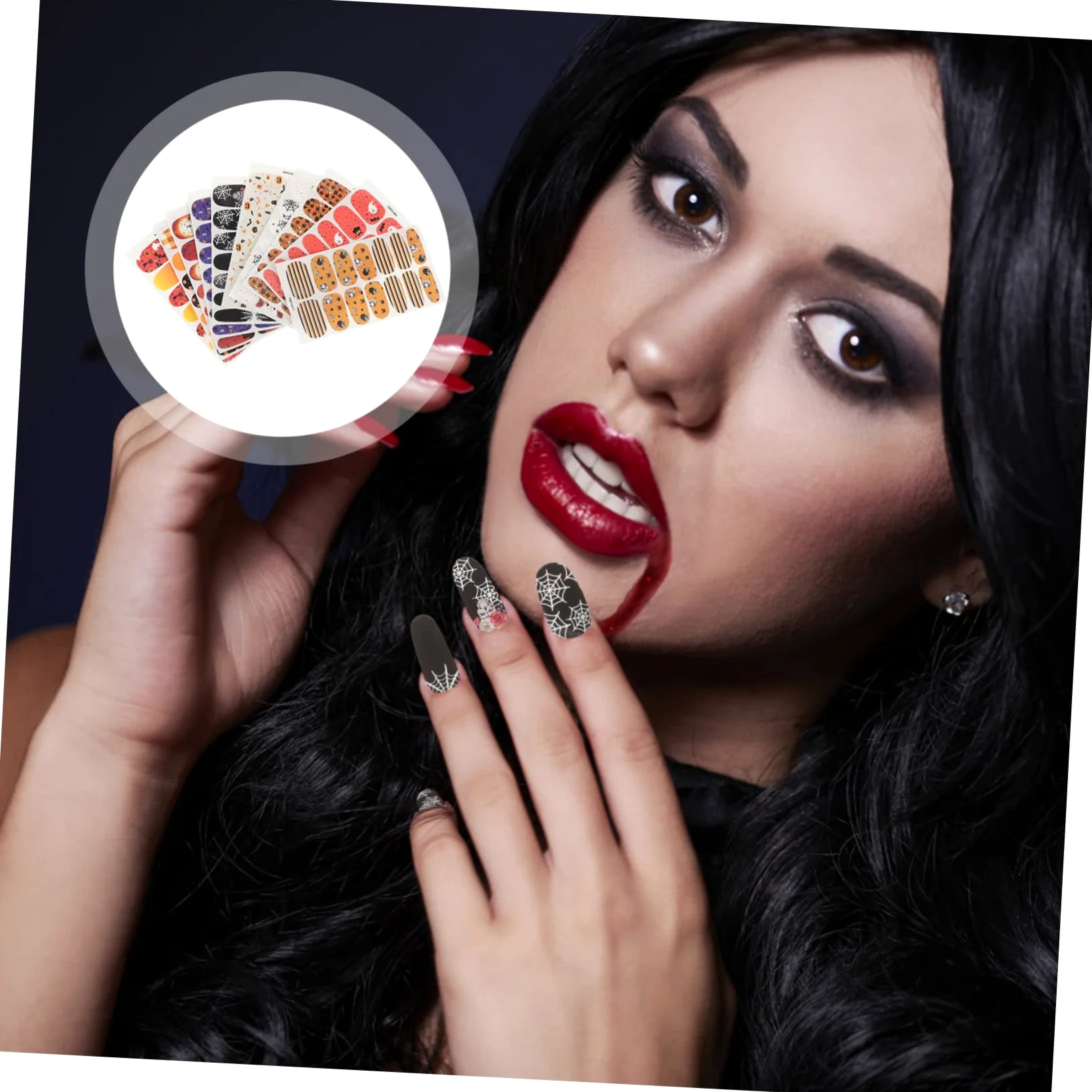 Ipetboom 50fogli Adesivi Per Unghie Halloween Stickers e Decorazioni Autoadesive Per Nail Art Facili Applicare Per Halloween e Manicure Festive