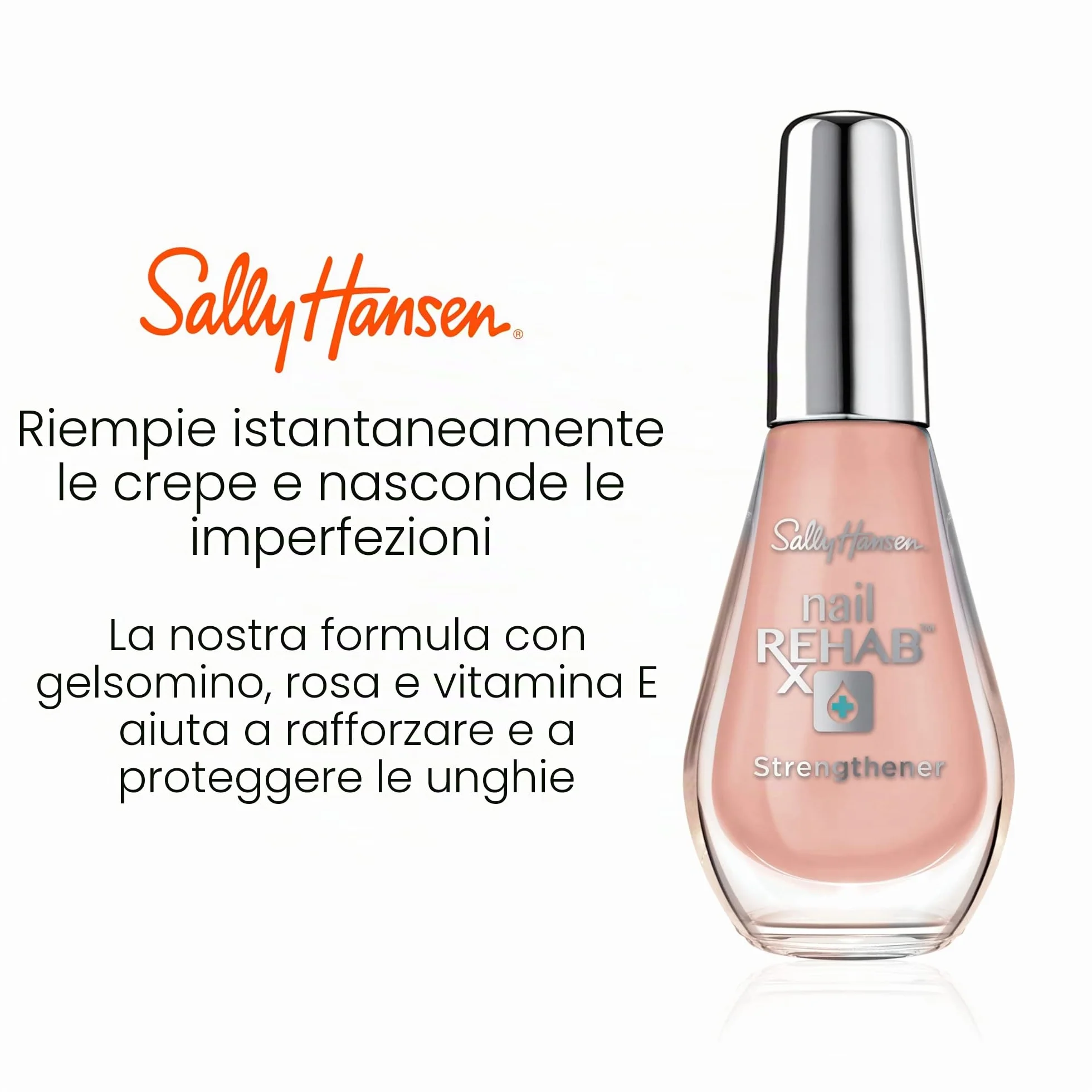 Sally Hansen Trattamento Rinforzante Intensivo Nail Rehab per Unghie Ultra Danneggiate, 10 ml