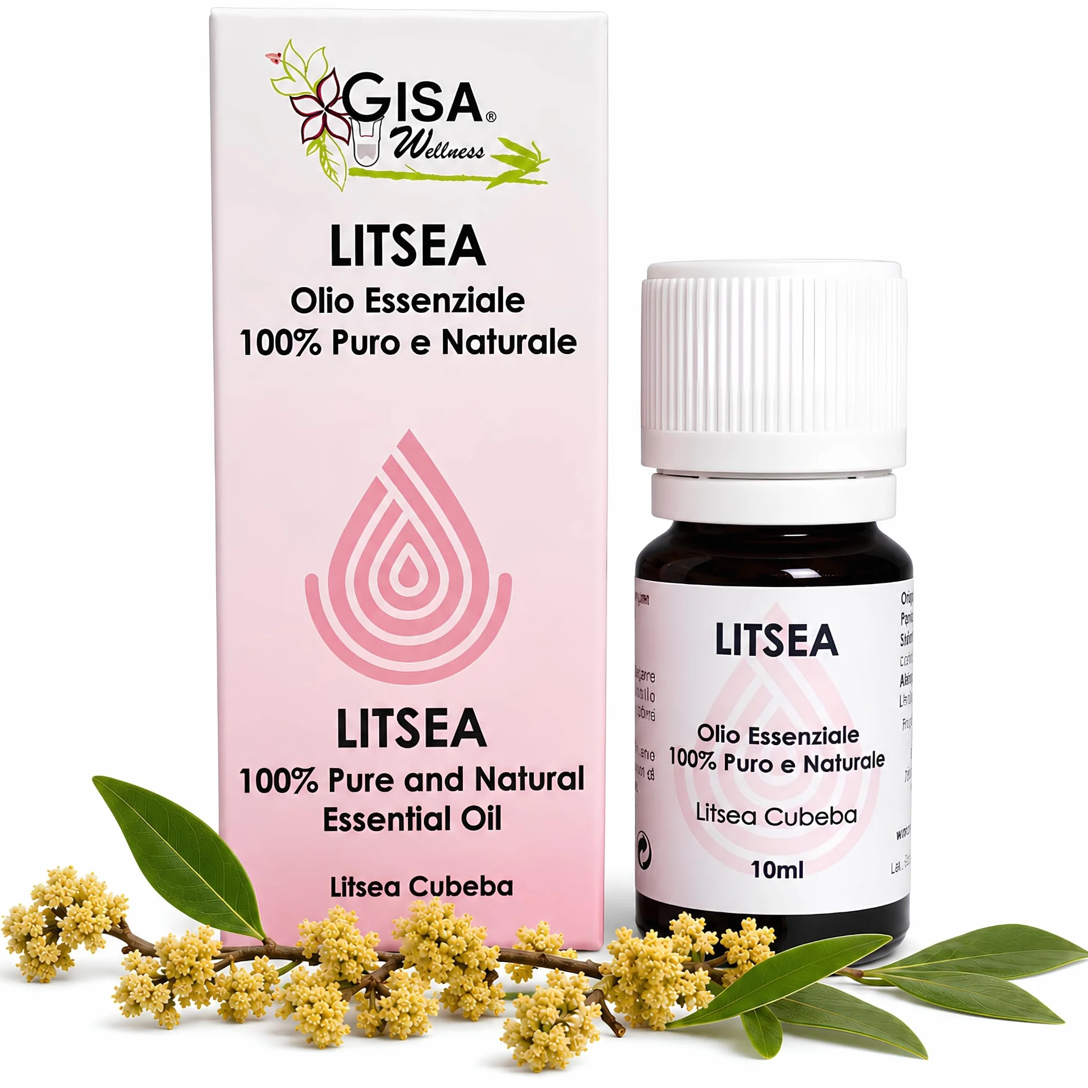 Olio Essenziale di Litsea Cubeba 10ml 100% Naturale Puro per Aromaterapia Diffusori Made in Italy