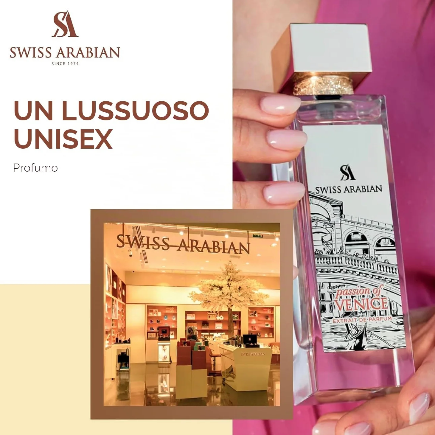 Swiss Arabian Passion of Venice - Estratto di profumo unisex, 100 ml, una lussuosa fusione di note verdi, gelsomino e muschio ambrato caldo, un profumo accattivante e intemporale