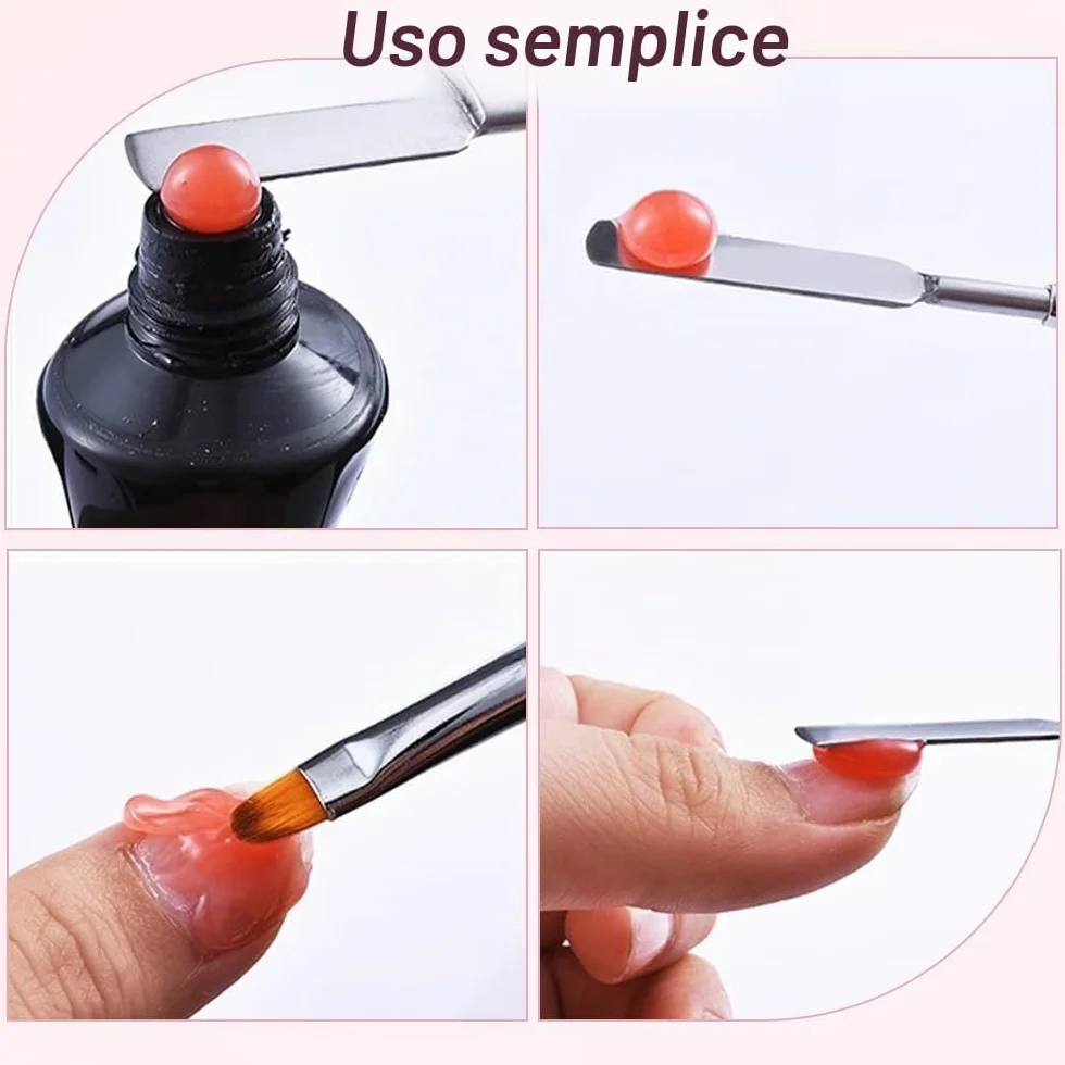 Dual-ended Nail Art Penna, Pennello Gel Unghie Ricostruzione, 2 in 1 Nail Art Brush Dual Ended, Unghie Dual End Pennello in Gel, Strumento Per Manicure Fai Da Te