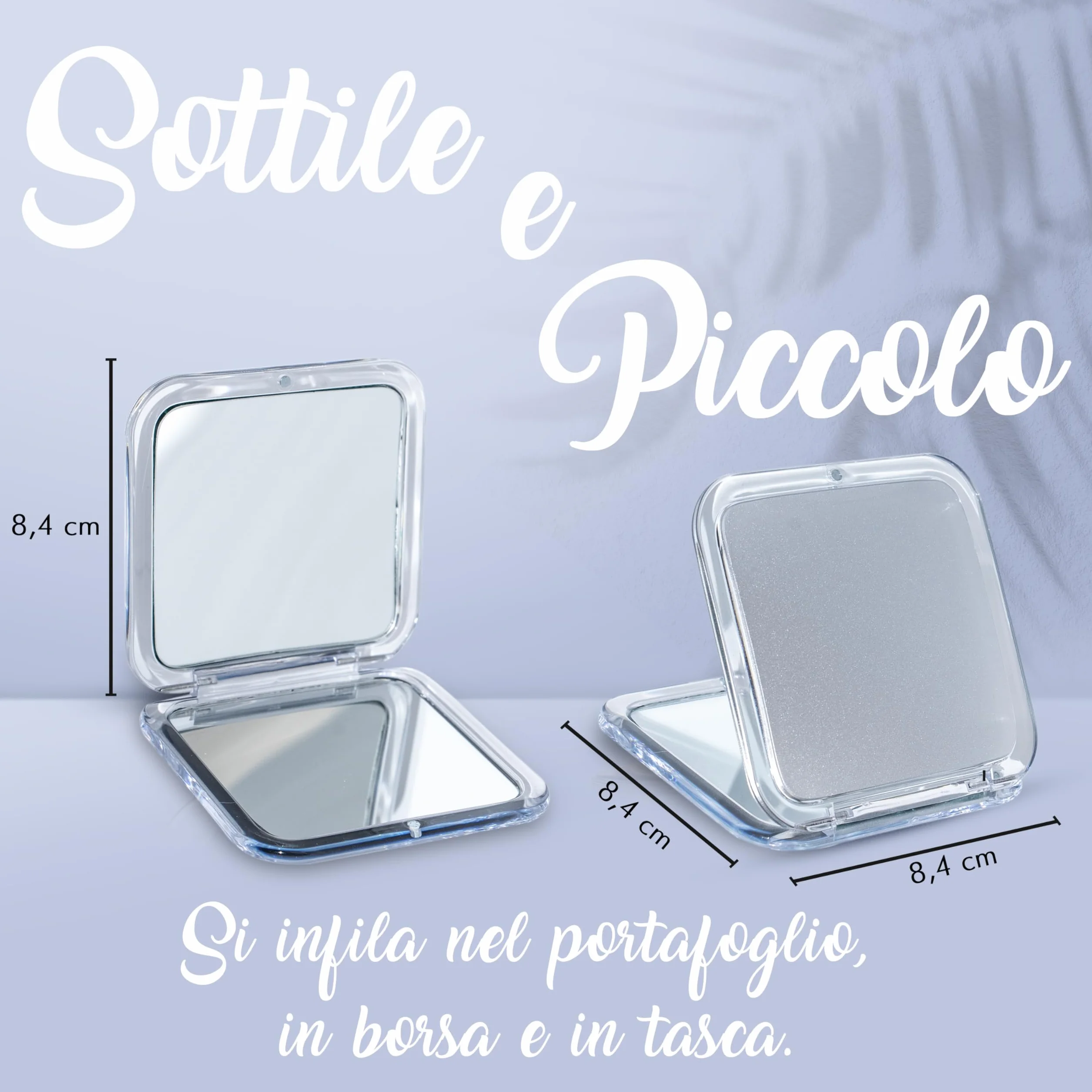MIRRORVANA Miroir grossissant 10X compact pliable poche sac à main voyage maquillage argenté