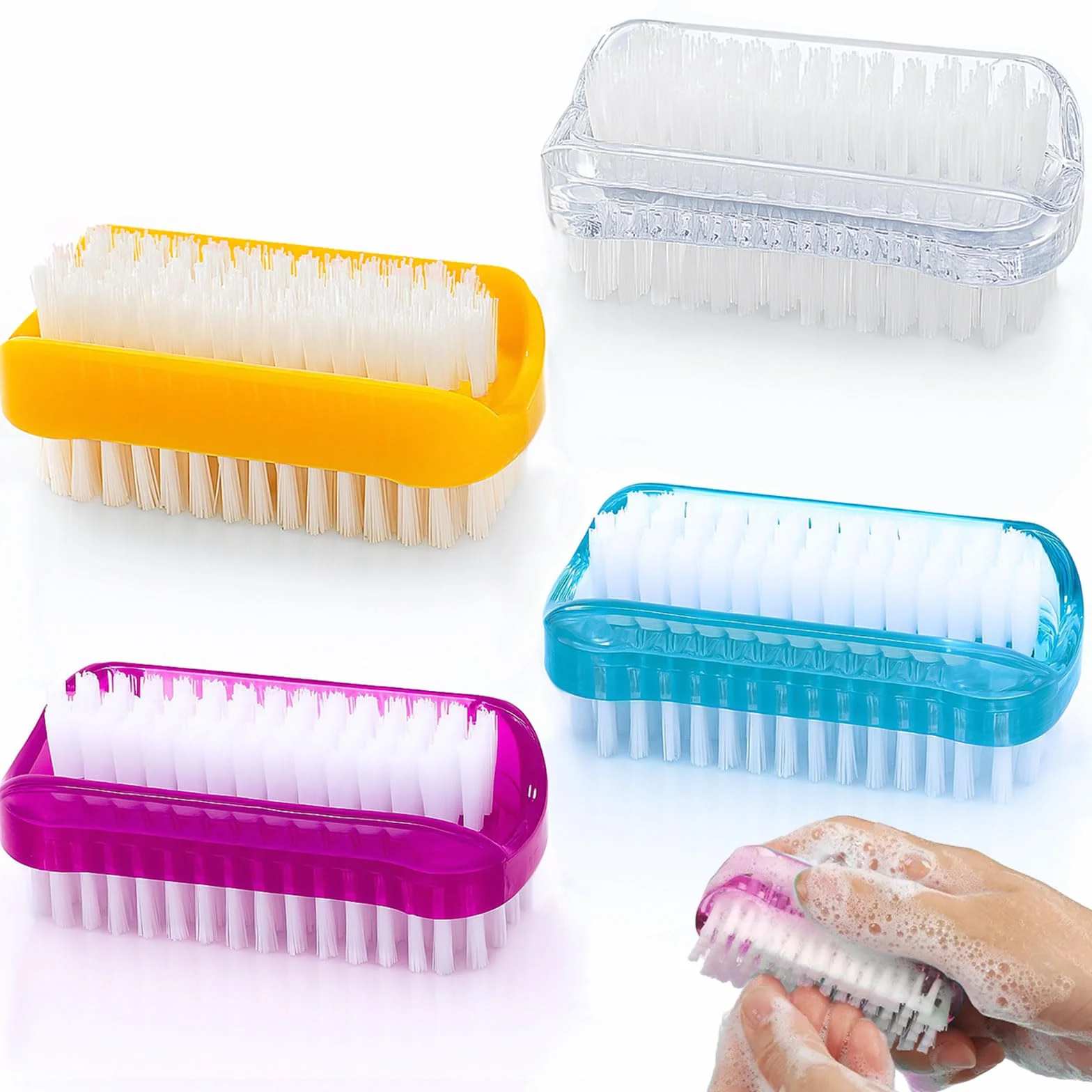 4 Pezzi Spazzola per Unghie Mani, Lavaggio di Mani Spazzolino, Spazzole per la Pulizia Plastica, Lavaggio di Mani Spazzolino per Unghie per Pulizia e Pulizia delle Unghie