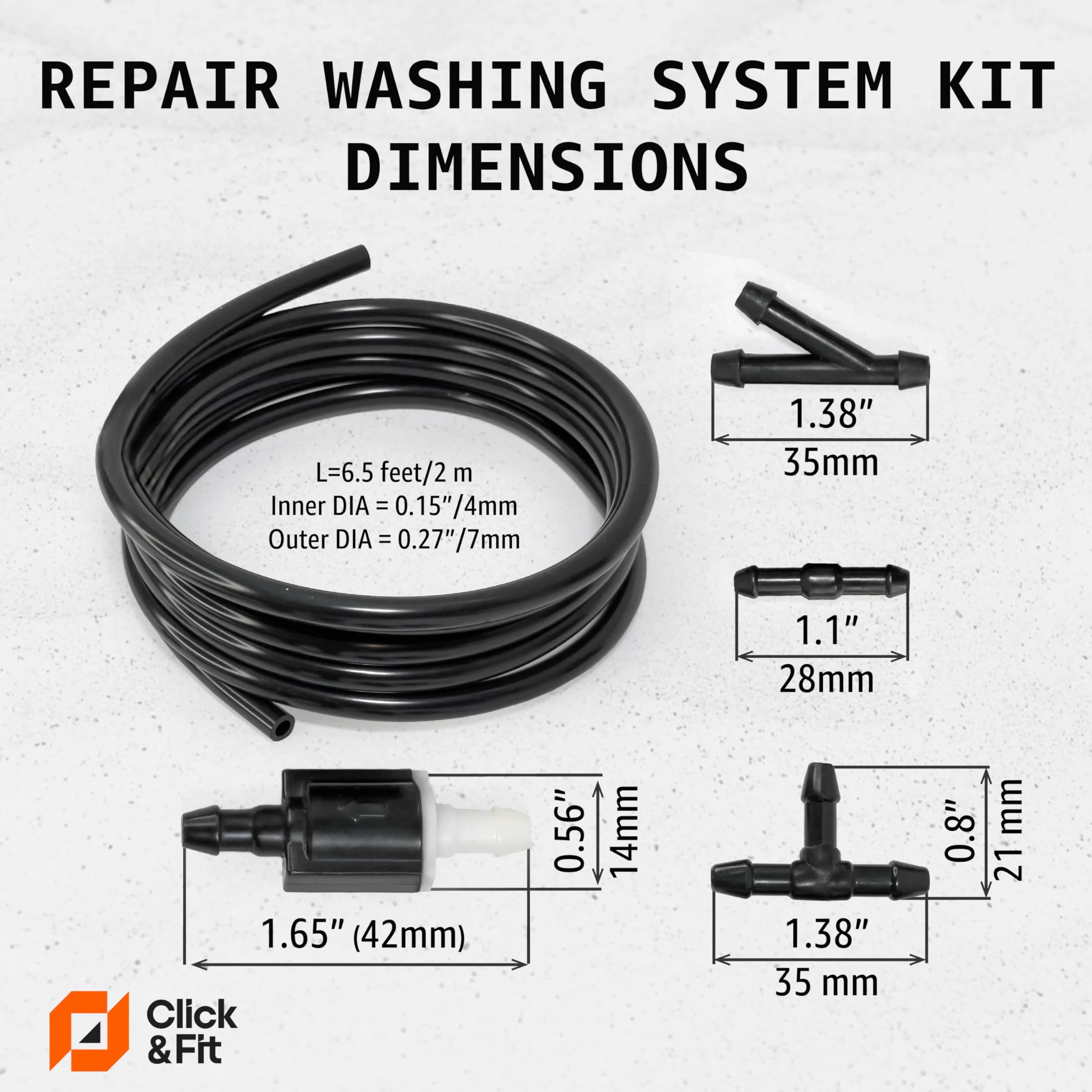 Click&Fit Kit universale valvole di ritegno parabrezza tubo connettori Toyota Ford Chevrolet Nissan riparazione tergicristalli