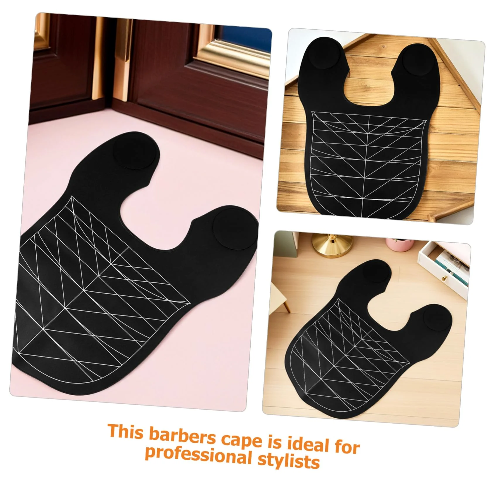 Mantello da Parrucchiere in Silicone Nero, Collare Tinta Chioma, 2 Pezzi | Riutilizzabile, Pulizia Facile, Protezione, Comfort Ergonomico, per Casa e Salone Professionale