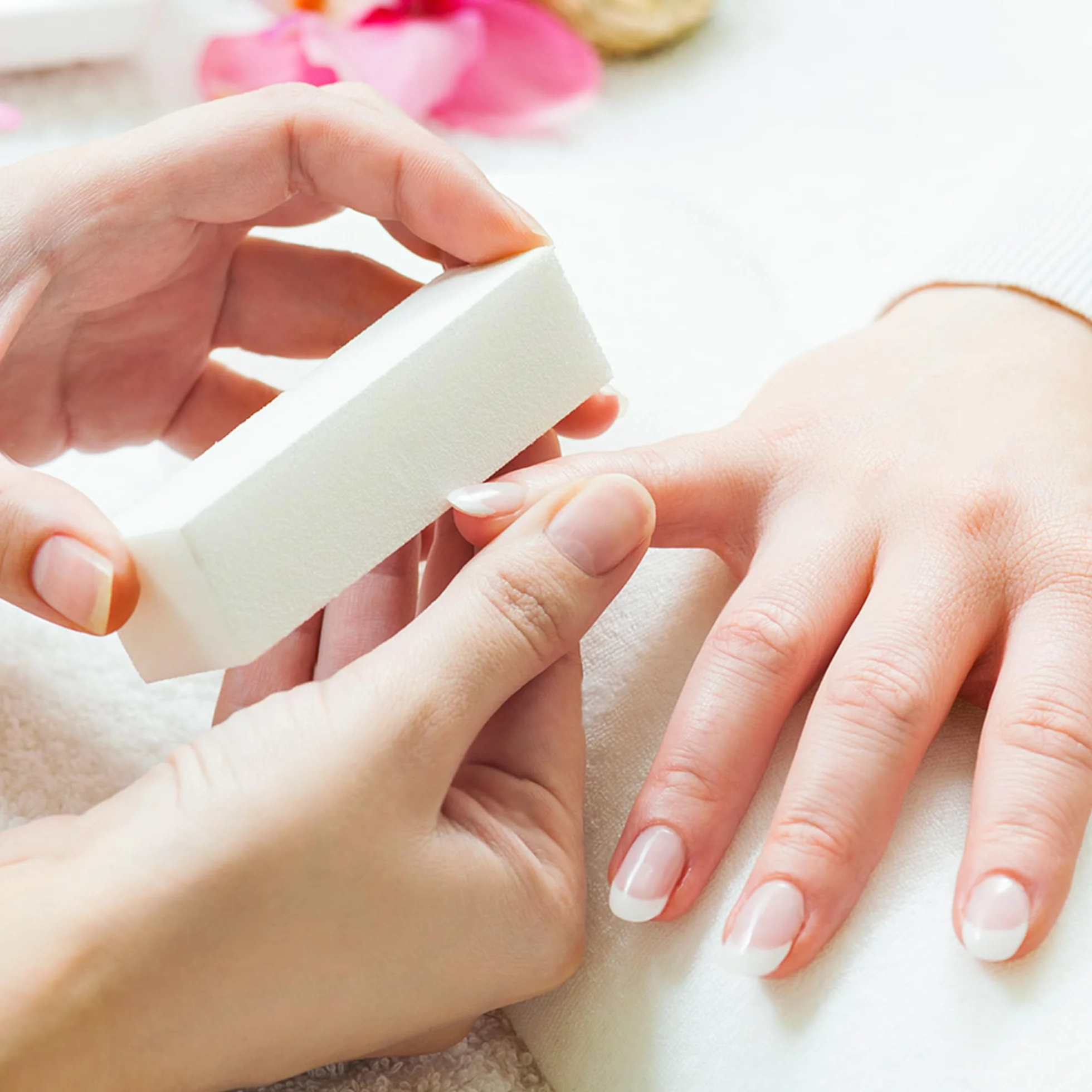 10 Pezzi Buffer Unghie Blocco((5 Bianchi e 5 Rosa), Strumenti per Manicure Professionale e Cura delle Unghie con Spugne Lucidanti per Rimodellamento e Finitura