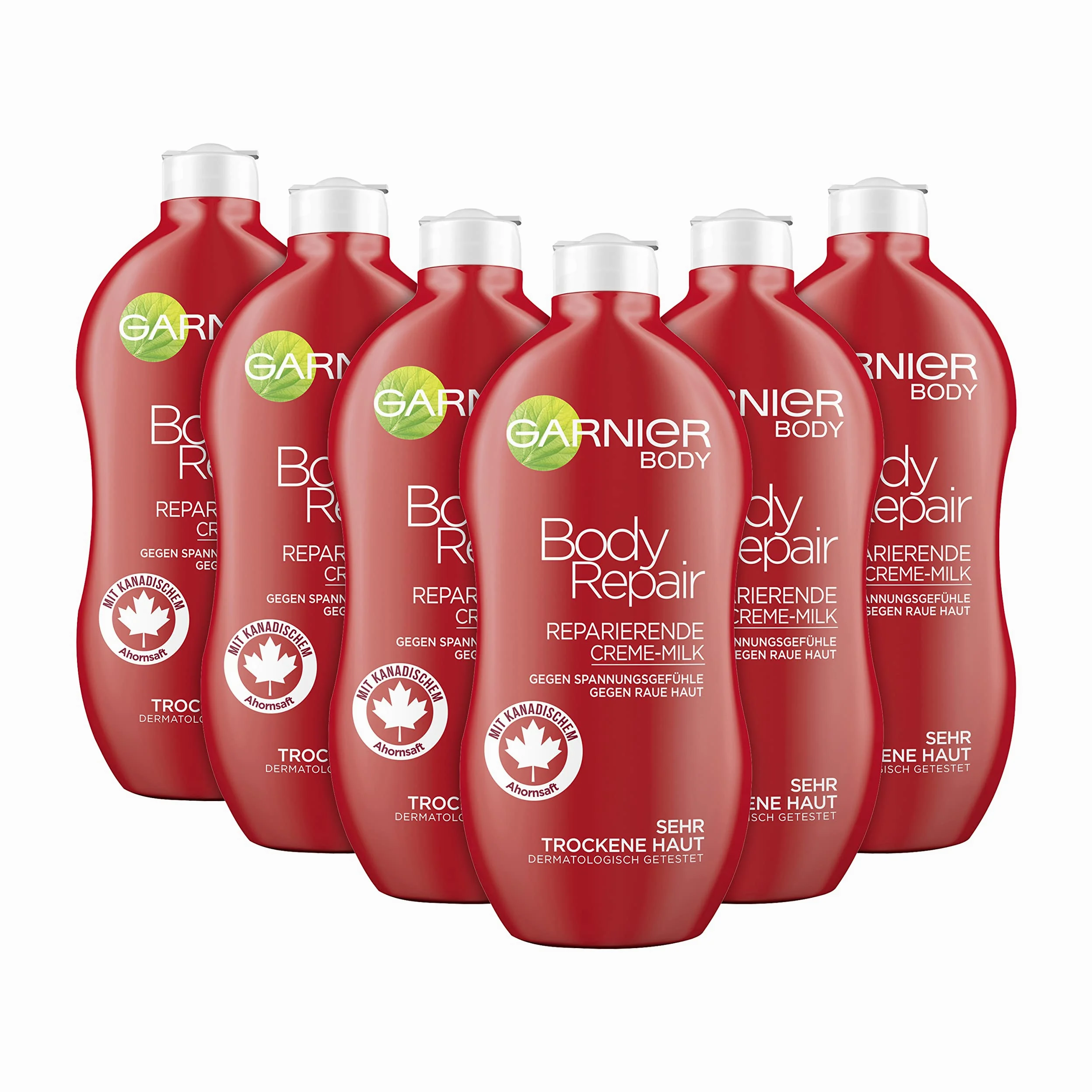 Garnier Body Repair Riparatrice Crema di Latte, Confezione da 6 (6 x 400 ml)