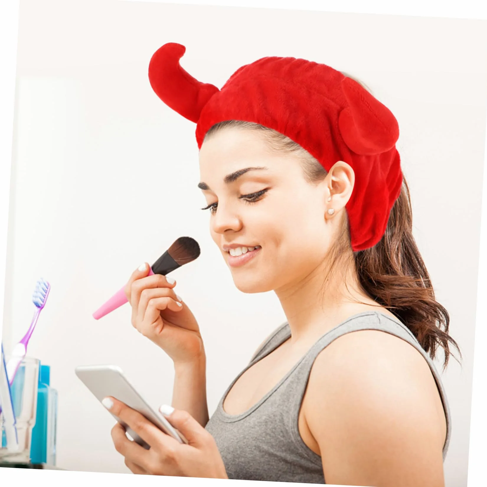 PACKOVE 2pezzi Fascia Per in Peluche Di Corno Per Per Spa Trucco e Cura Della Tessuto Delicato Resistente e Confortevole Adatto Diverse Attività Come Lavaggio Del Viso e Yoga