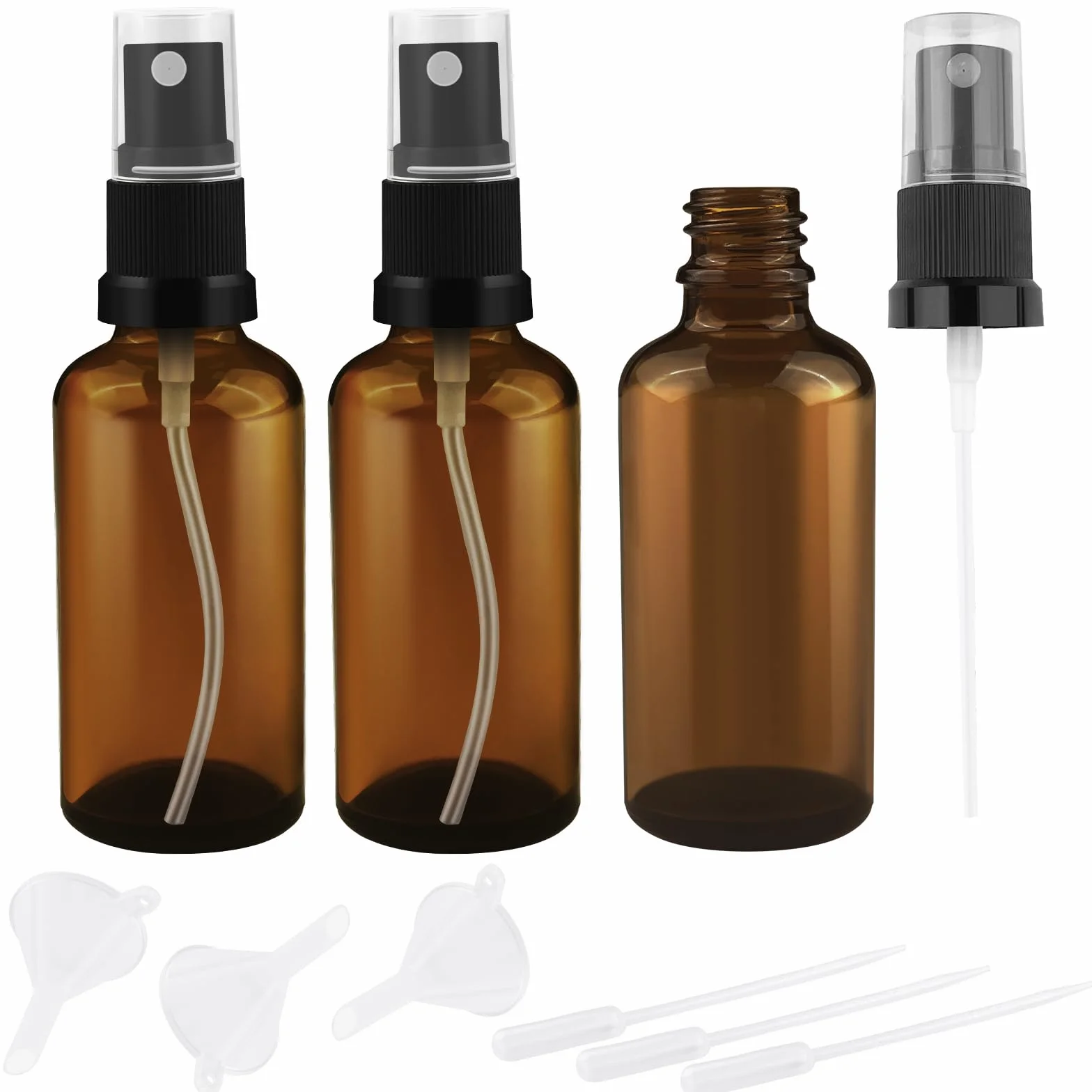 Flaconi spray in vetro marrone 50 ml ricaricabili nebulizzatore portatile