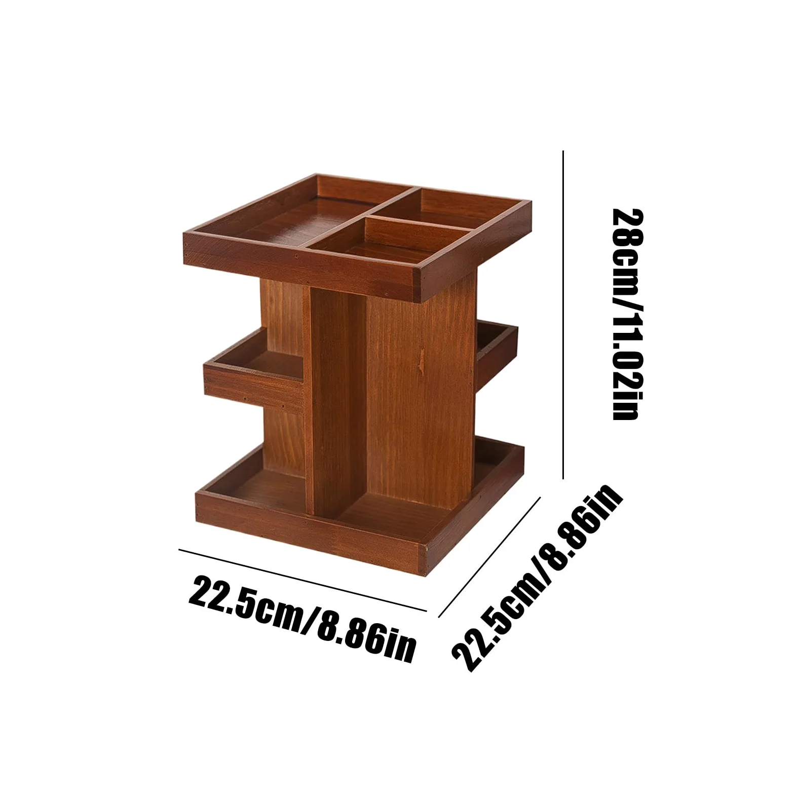 Organizer Trucco Girevole Espositore In Legno Stile Rustico | Organizer Trucco Bagno Rotante Da Banco Profumi E Prodotti Da Toeletta Per Bagno Camera Armadio Toeletta E Piano Di Lavoro