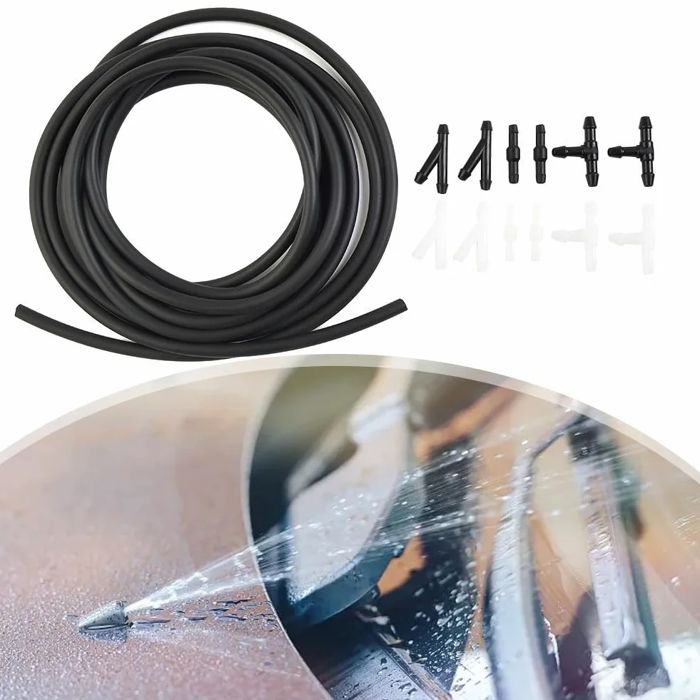 Kit tubi flessibili lavavetri 4 m 12 connettori ugello anteriore posteriore riparazione pompa getto
