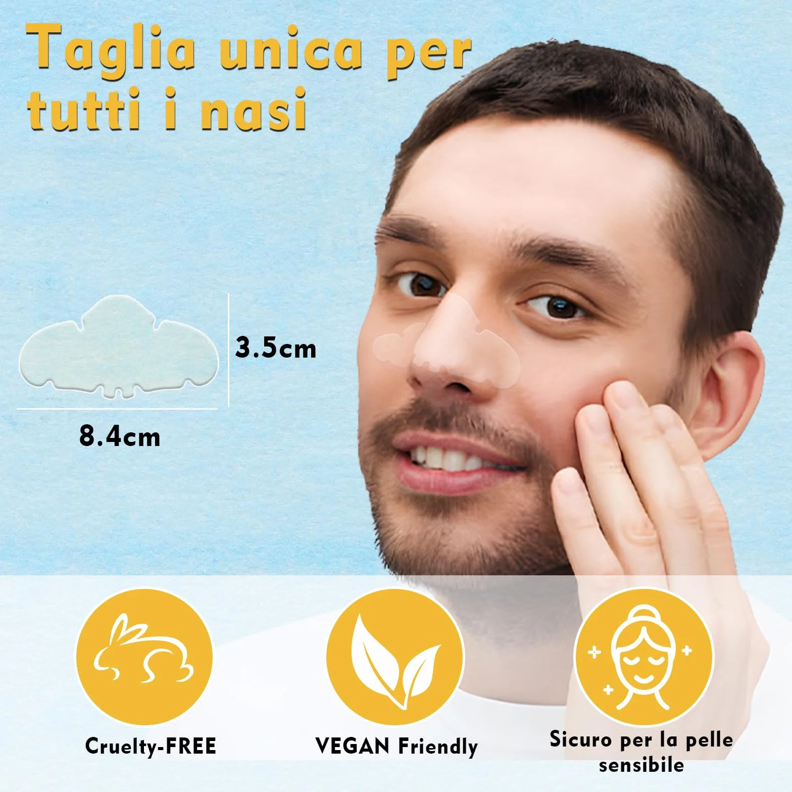 20 Cerotti Punti Neri Naso - Patch con Tecnologia Idrocolloide per la Rimozione di Punti Neri, Pori Puliti e Ridotti, Ideali per Tutti i Tipi di Pelle (20)