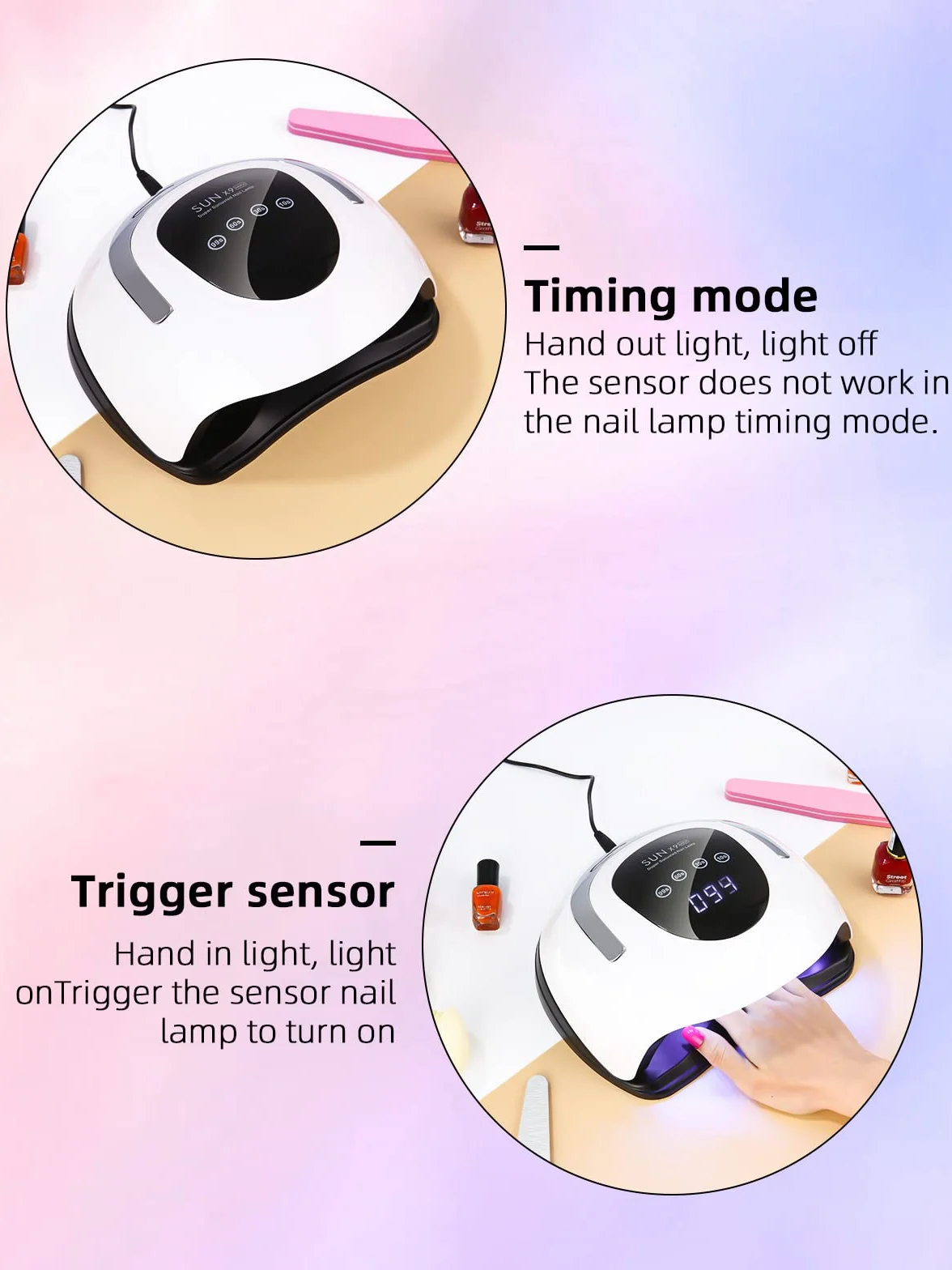 Lampada UV LED Unghie 220W Fornetto Gel Semipermanente 4 Timer Preimpostati Sensore Automatico Touchscreen