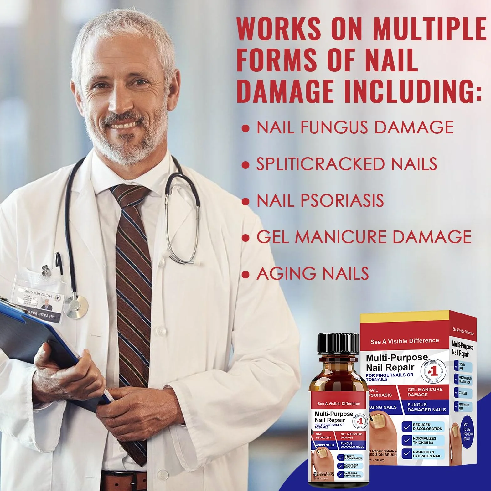 30ml Riparazione Unghie,Soluzione per la Cura delle Unghie,Liquido Cura unghia,per Migliorare l'Aspetto delle Unghies e Rinforzare la Struttura dell'Unghia,Uso Quotidiano