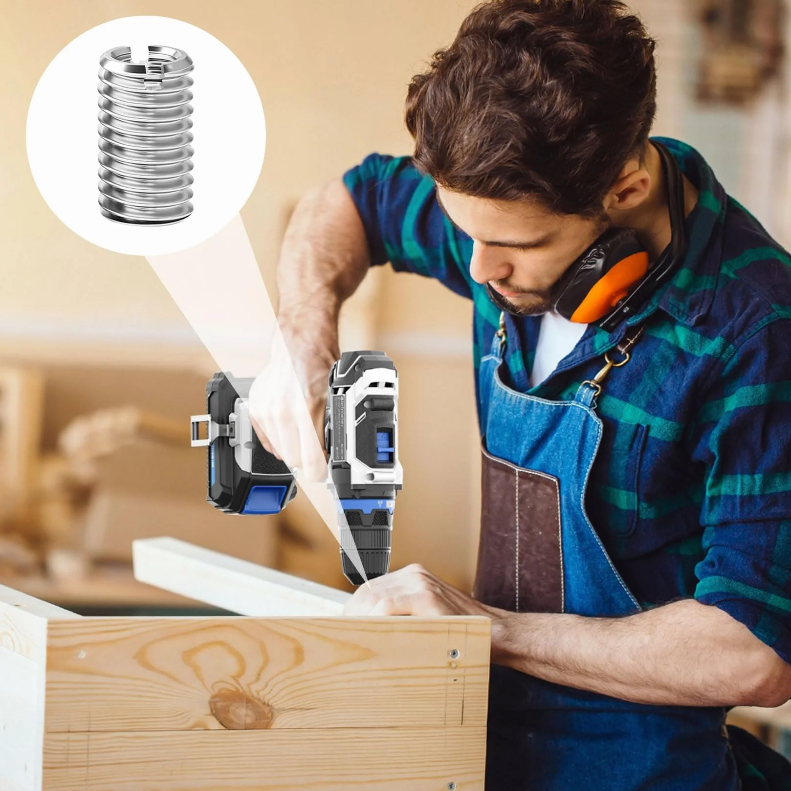 Boccole Filettate in Acciaio Inox M10 a M8 Inserti Filettati per Riparazione Filettature