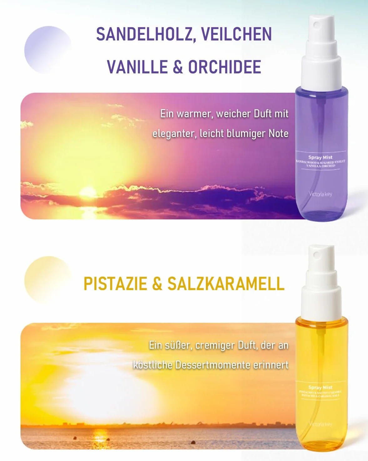Set spray per il corpo da donna, 4 × 40 ml, profumo a lunga durata, profumo elegante e fresco, nebulizzazione fine, capelli e corpo per tutti i giorni, viaggi e occasioni speciali