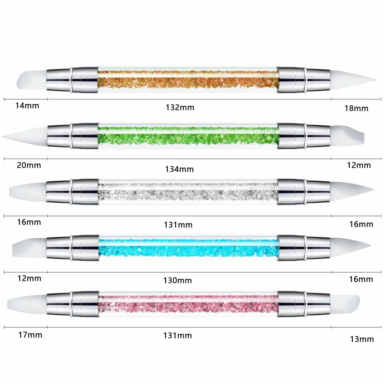 Penna per scultura per nail art, 5 pezzi, strumenti per unghie in silicone a doppia punta per resina, pennelli in silicone, penna acrilica, pennelli per nail art, nail art intaglio, disegno