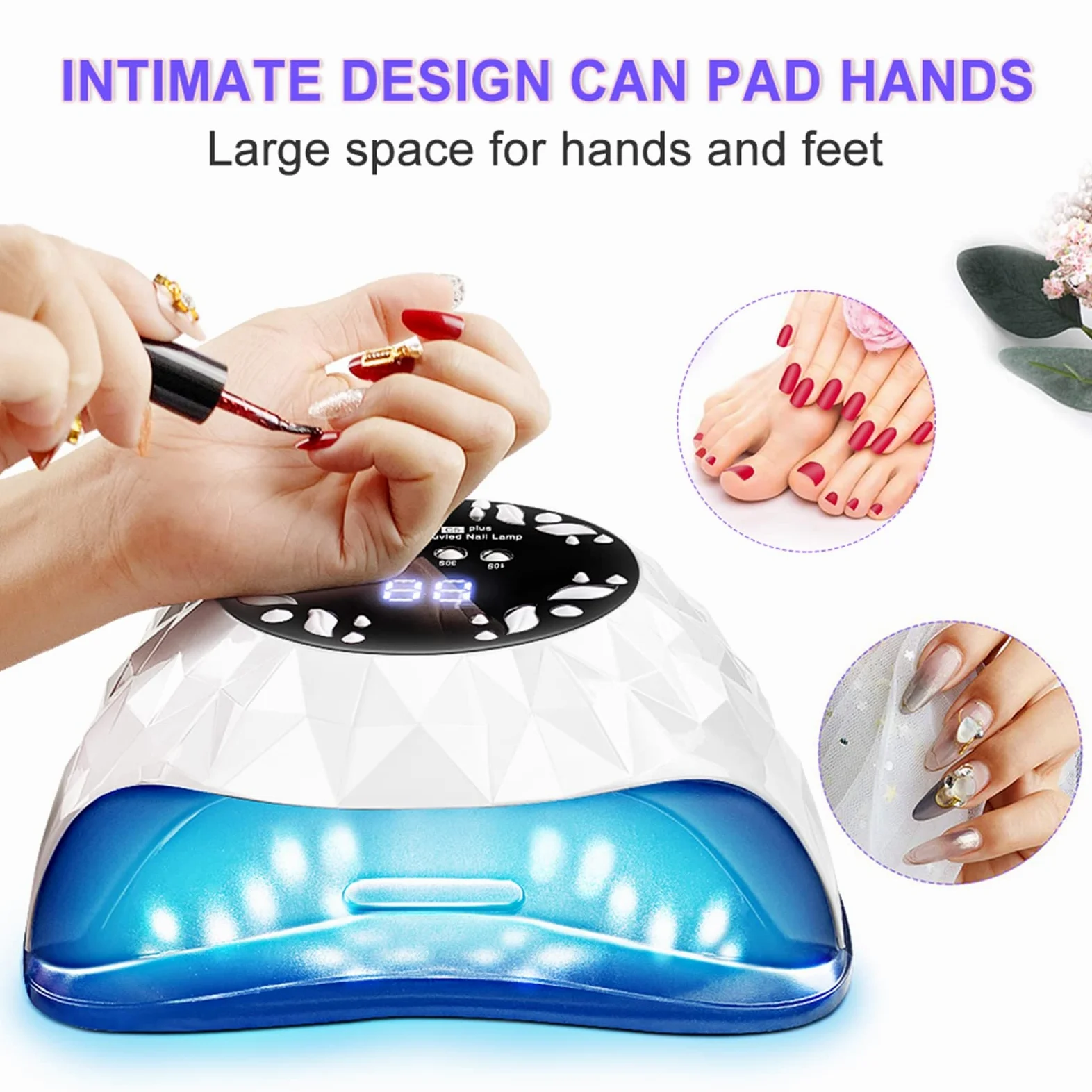 ZYC Lampada a LED 216W Lampada per Unghie per Unghie per Tutte Le ceramiche in Gel Polish Fast Curing con 4 Timer Grande Spazio Spazio Sensore Automatico Unghie