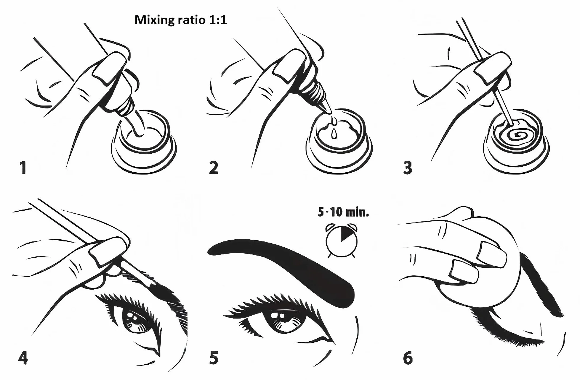 Tinta per Sopracciglia e Сiglia con Сheratina con Cheratina, senza PPD, senza Ammoniaca, 20+ Applicazioni, effetto fino a 4 settimane, Eyelash & Eyebrow Tint Kit (1.0 Nero)