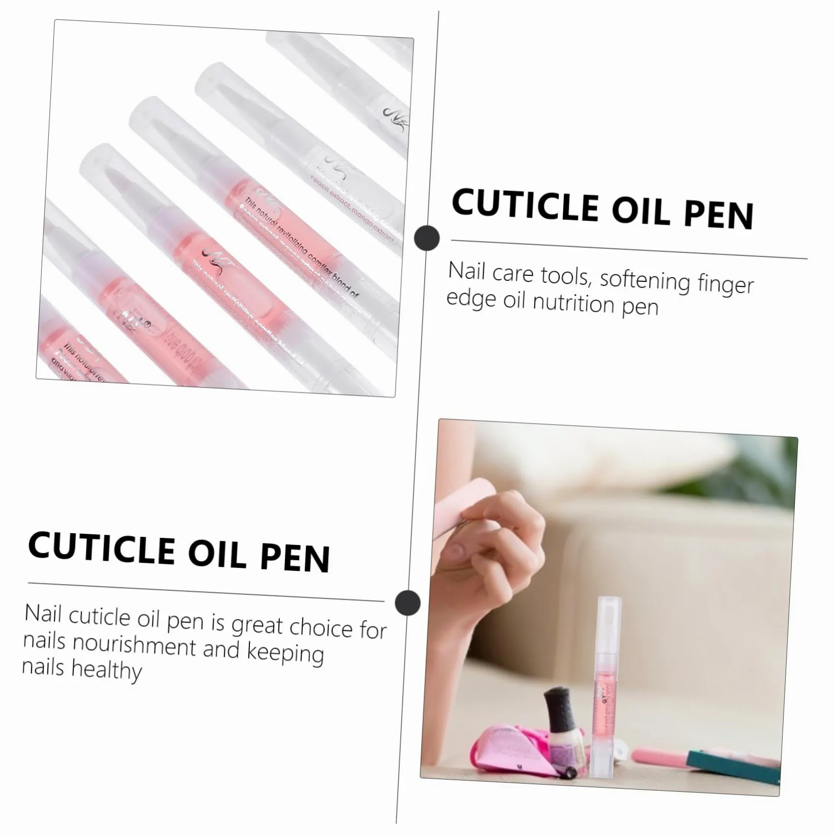 FRCOLOR 24pezzi Penna Per Nutriente Per Cuticole Per Manicure Per Unghie e Cuticole Per Uso Professionale e Domestico Leggera e Compatta
