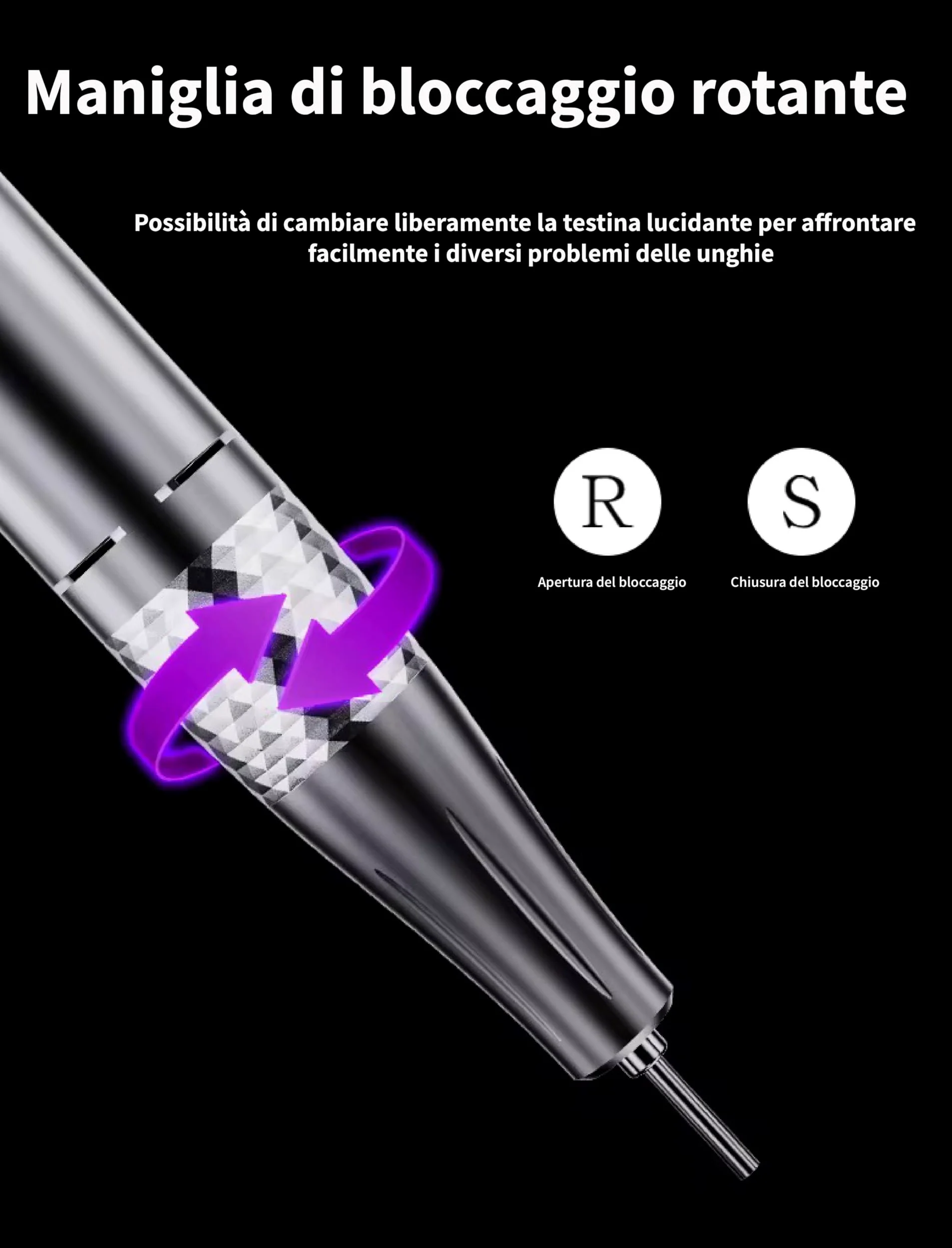 Fresa per Unghie Professionale 45000 RPM Regolabili – Kit E-File con Display Touch Digitale, Motore Silenzioso, Manico Ergonomico Premium, Portatile con Memoria e Controllo Intelligente
