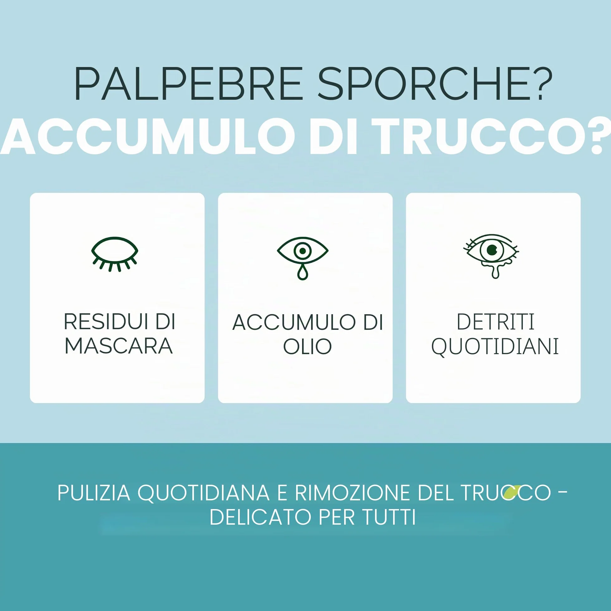 Salviette antimicrobiche per palpebre e ciglia ipoallergeniche confezione da 60