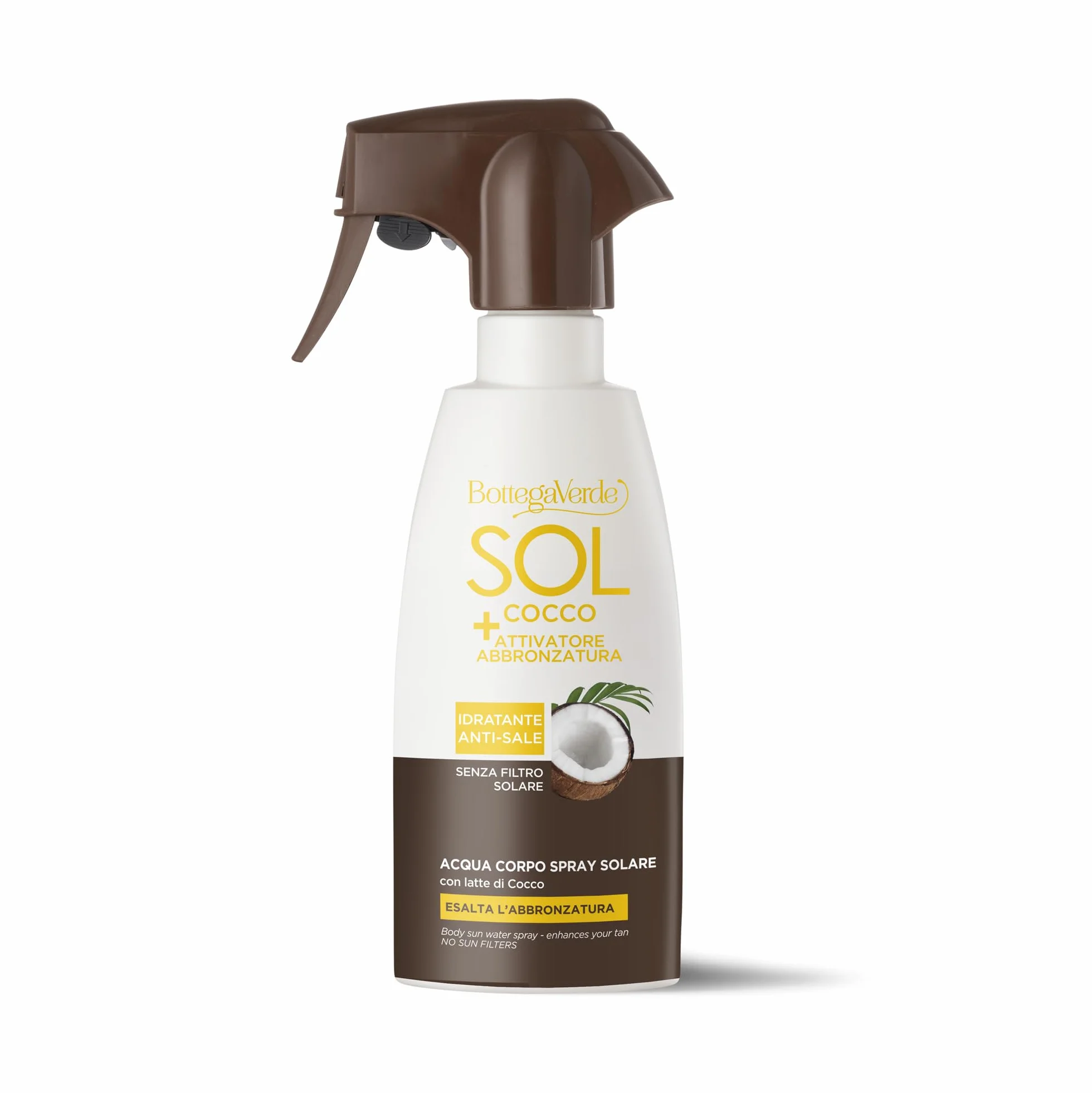 Bottega Verde SOL Cocco Acqua Corpo Spray Attivatore Abbronzatura 200 ml Idratante Rinfrescante Anti-Sale