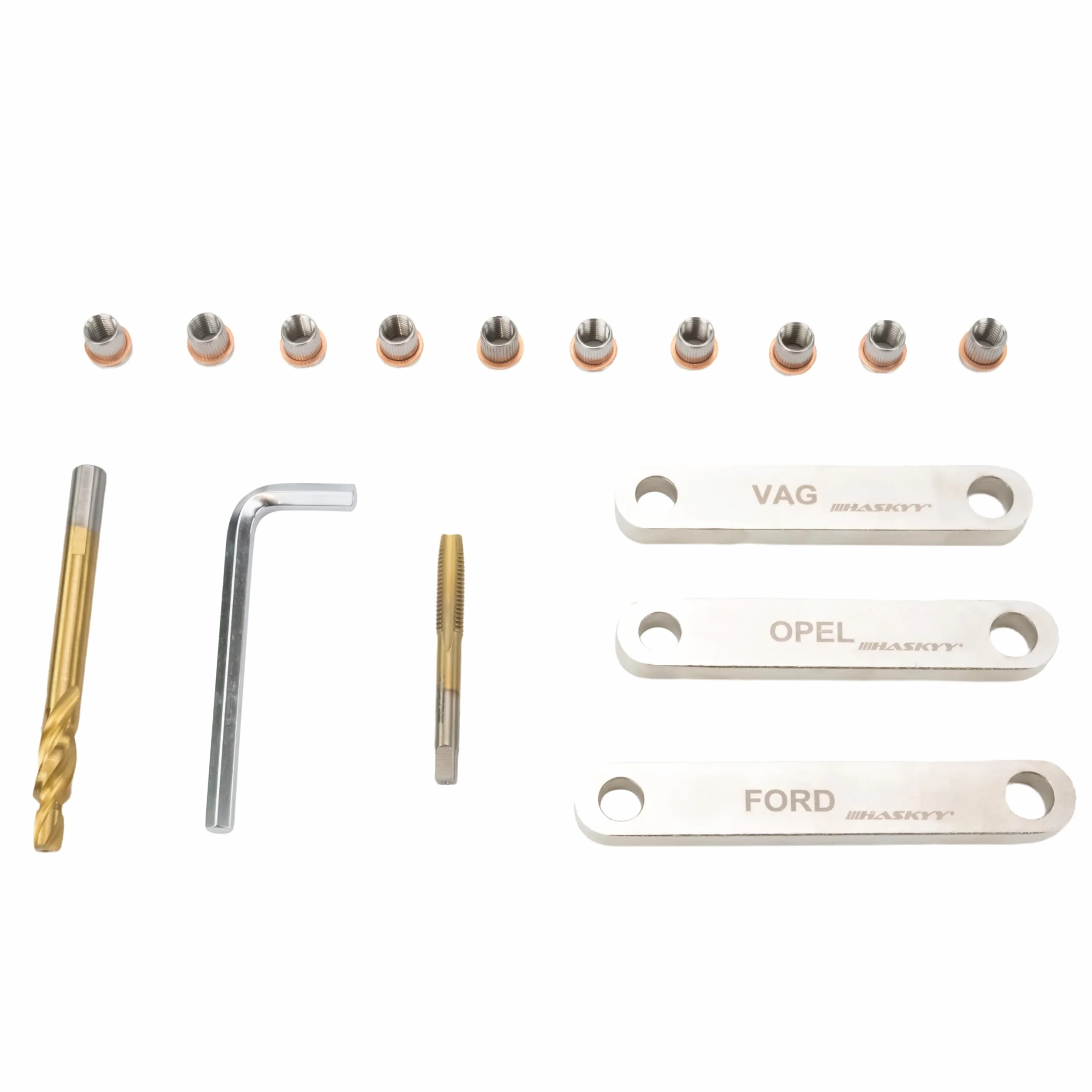 HASKYY Kit Riparazione Filettatura Freni 16 Pezzi - Set Riparazione Filetti Pinza Freno M9x1,25