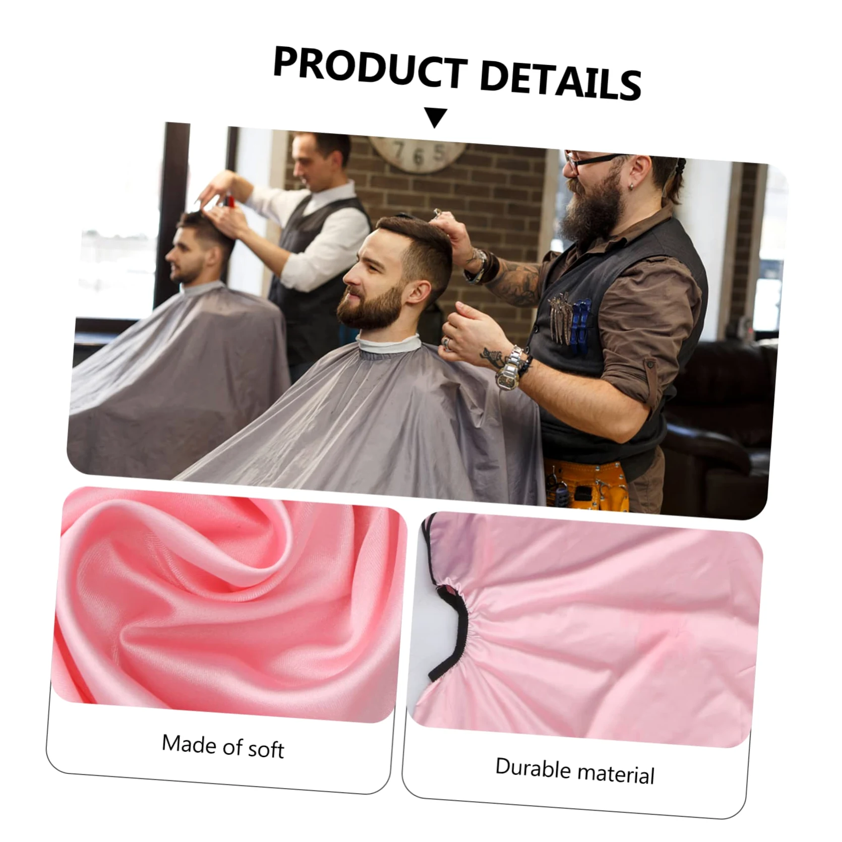 Mantellina Facile da Pulire in Tessuto Sintetico per Taglio Capelli e Protegge L'abbigliamento Rosa per Parrucchieri e Clienti in Salone