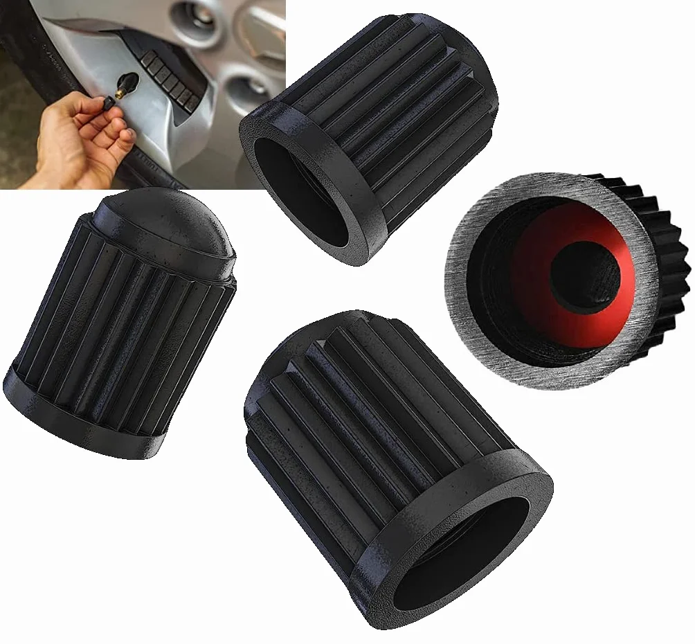 Tappini Gomme Auto con O-Ring, Cappucci Valvola Pneumatici - 4 Pezzi