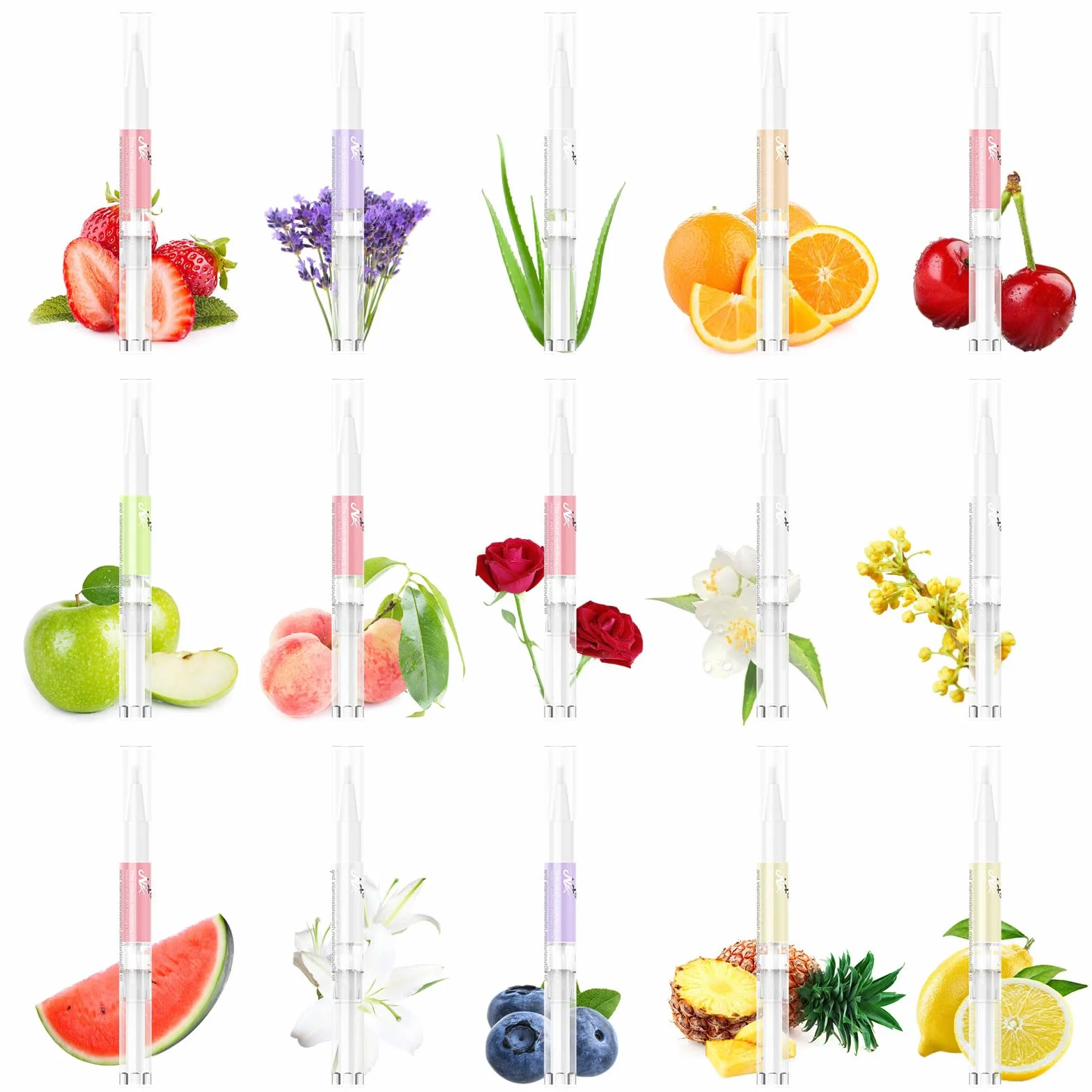 AISEELY Olio Nutriente per Cuticole Unghie - Set da 15 Penne per Manicure/Pedicure, per Riparare e Idratare Cuticole Secche e Unghie Screpolate