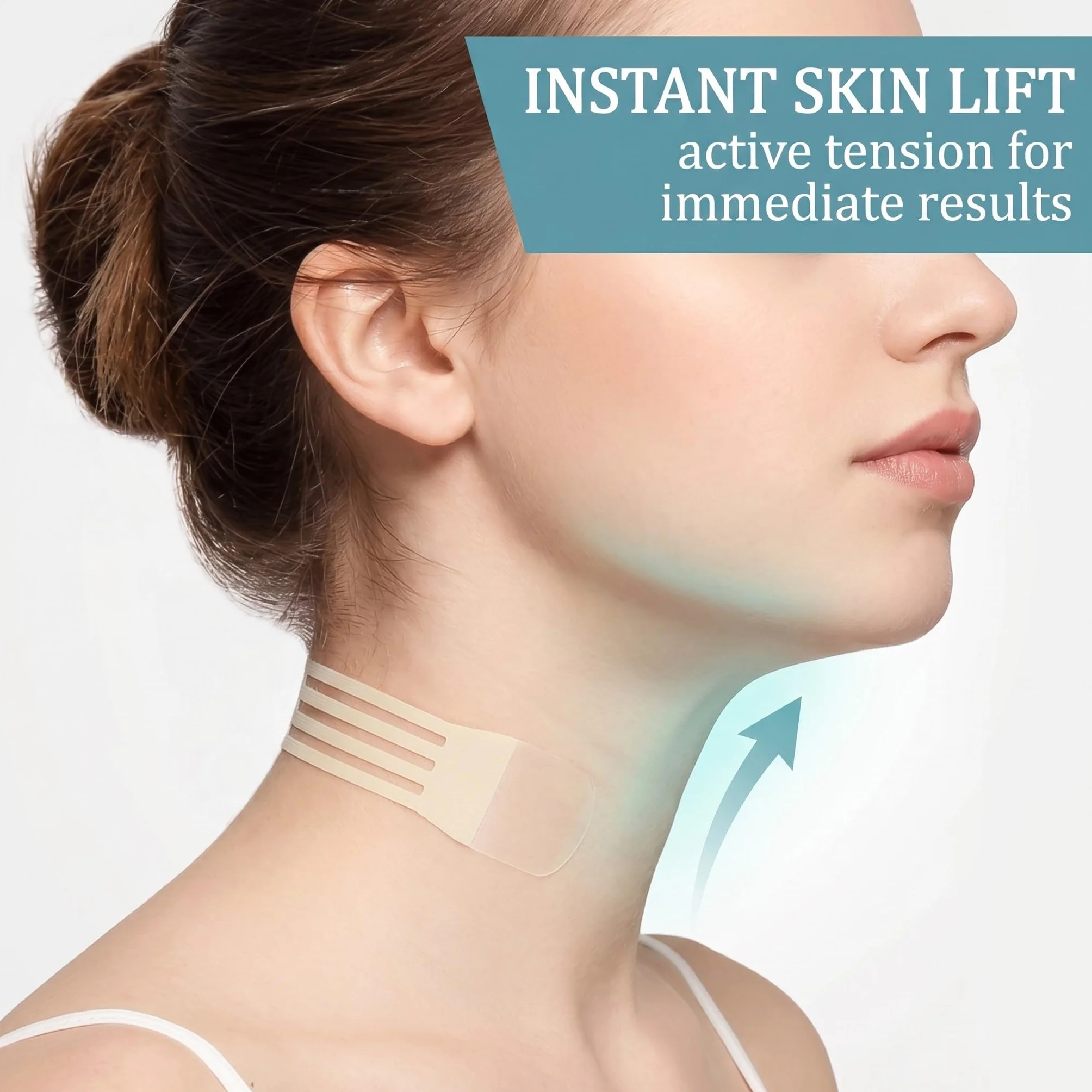 GXGM fascia lifting viso, Cerotti Lifting Collo,Anti-Doppio Mento, Nastro Per Viso,Contro Le Rughe Del Collo, Che Rassodano E Levigano La Pelle,Confezione Da 4 + 20 Patch