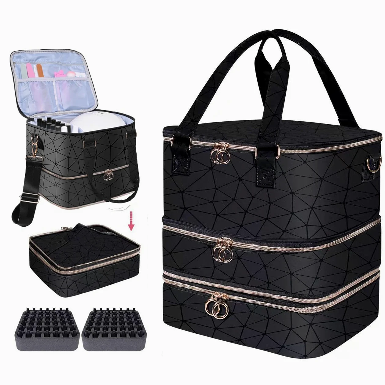 Organizer per smalto nero, 84 pezzi