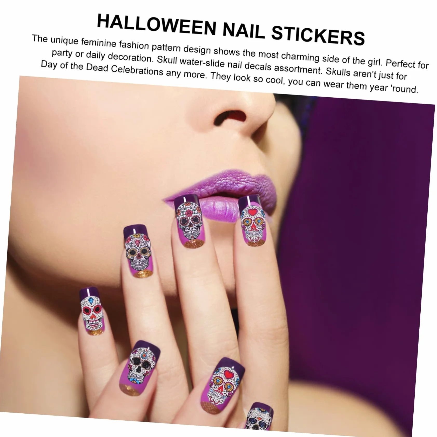 Ipetboom 80fogli Adesivi Per Unghie Halloween Stickers Decorativi Per Nail Facili Applicare Per Manicure Professionali