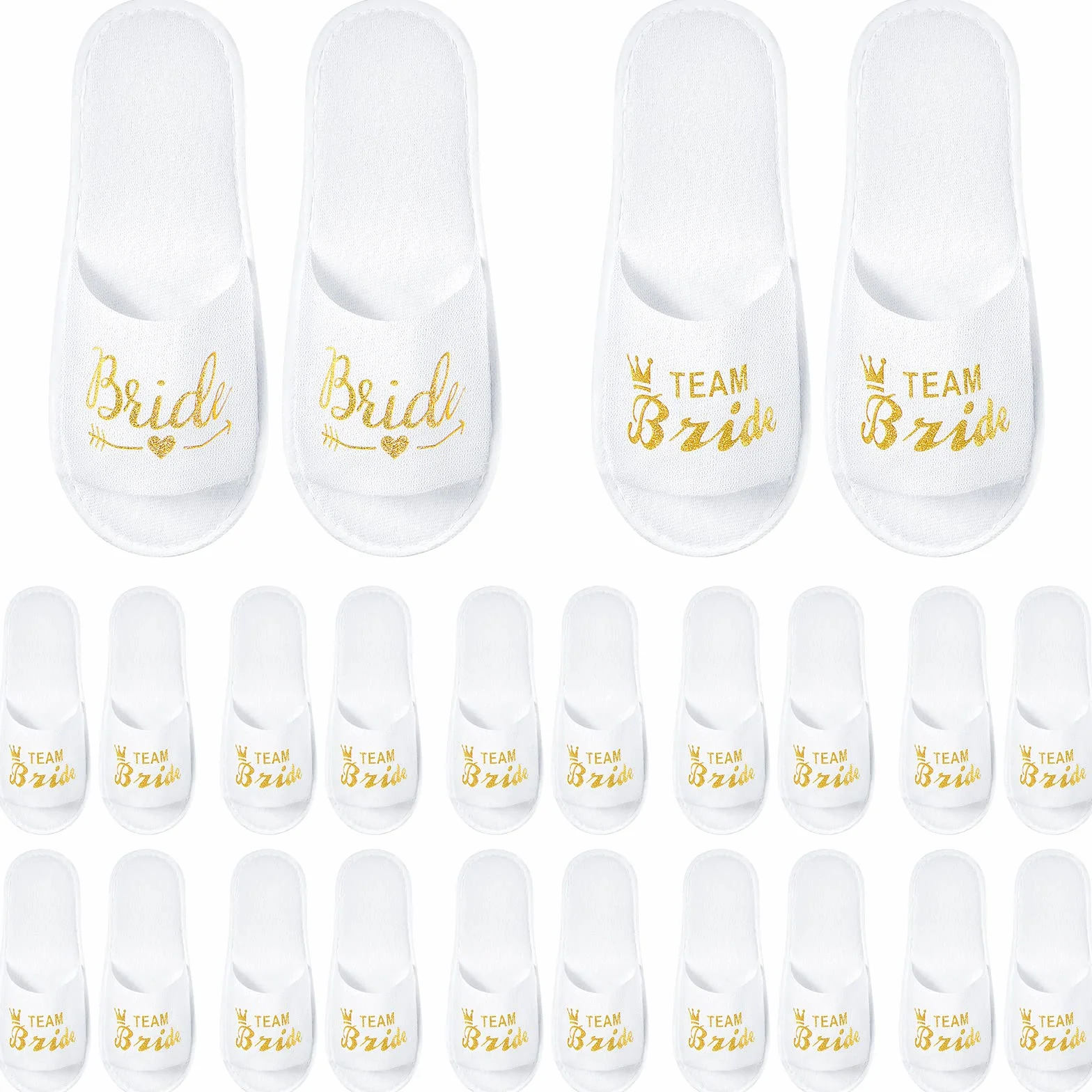 SATINIOR 12 Paia Team Bride Pantofole Aperte Usa e Getta da Spa per Sposa e Damigella d'Onore Ciabatte per il Matrimonio Festa di Addio al Nubilato