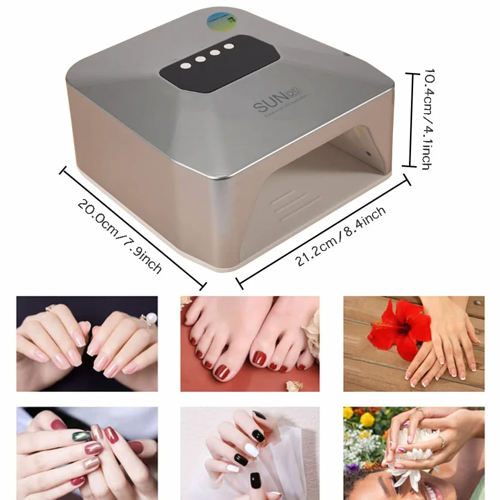 lampade per nail art. Lampada for unghie in gel a LED senza fili, asciugacapelli senza fili ricaricabile da 48 W, lampada for polimerizzazione rapida dello smalto da 7800 mAH, strumenti for manicure p