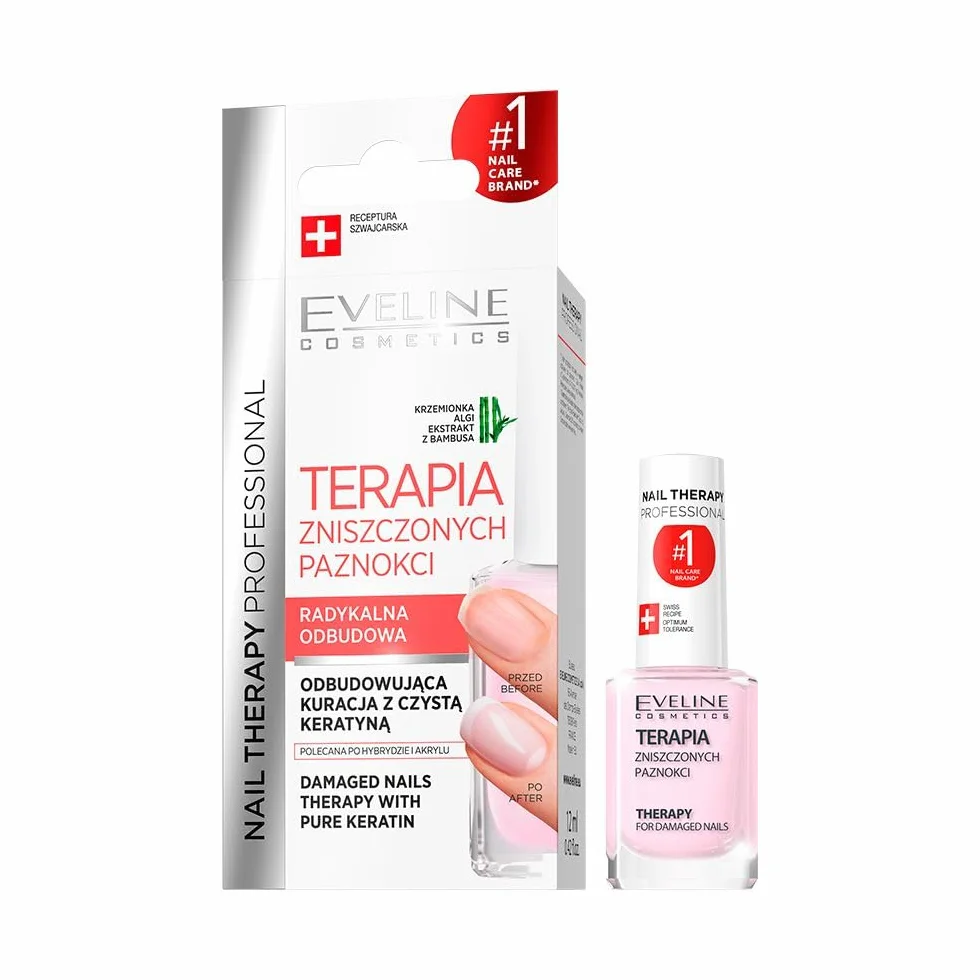 Eveline Cosmetics Nail Therapy Professional Trattamento Riparazione Unghie 12ml PowerNail H+K