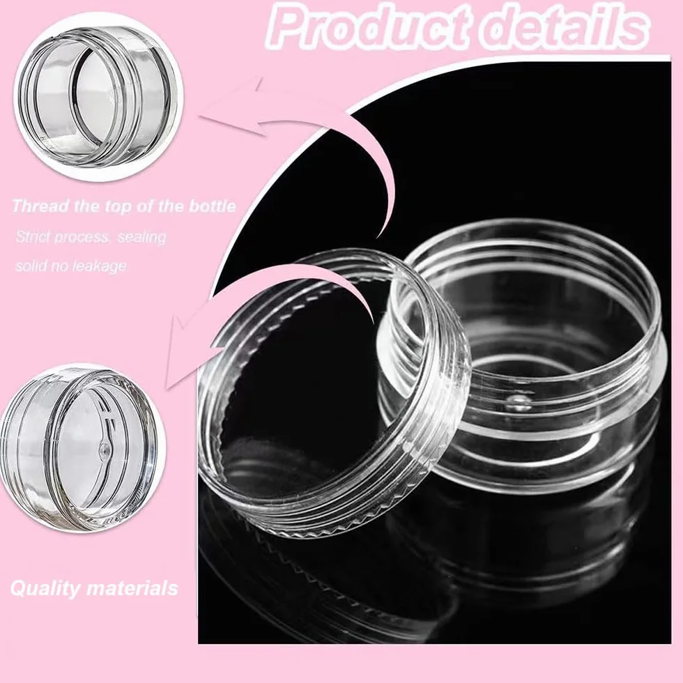 Aeuezxx Contenitori Vuoti Trasparenti, 10 Pcs Contenitori per Crema 10 Pcs Mini Spatola, Contenitori per Cosmetici, Contenitori per Campioni da Viaggio, Spatola per Trucco, Maschera Spatola