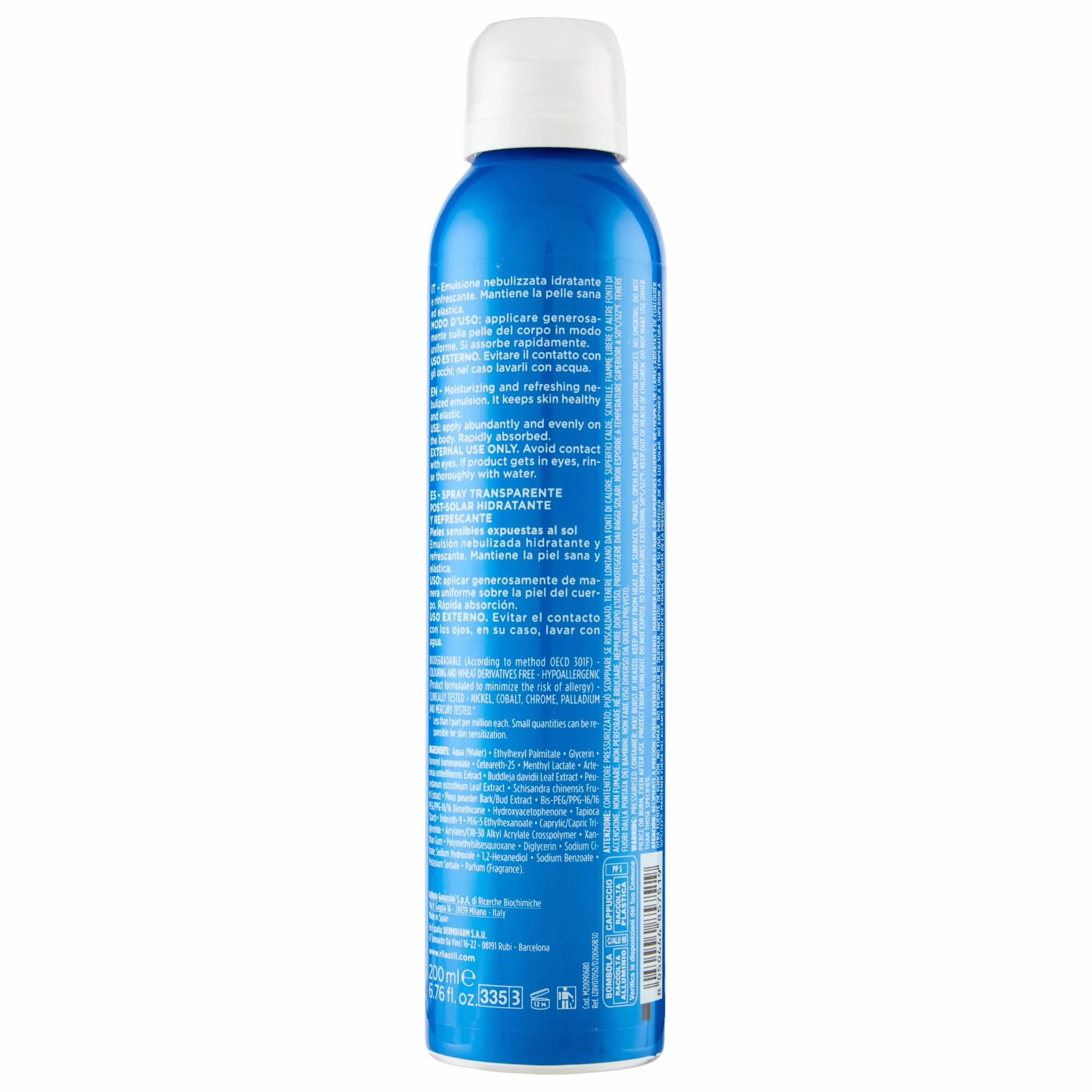 Rilastil Sun System Spray Latte Doposole Rinfrescante Viso e Corpo Emulsione Fluida 200ml