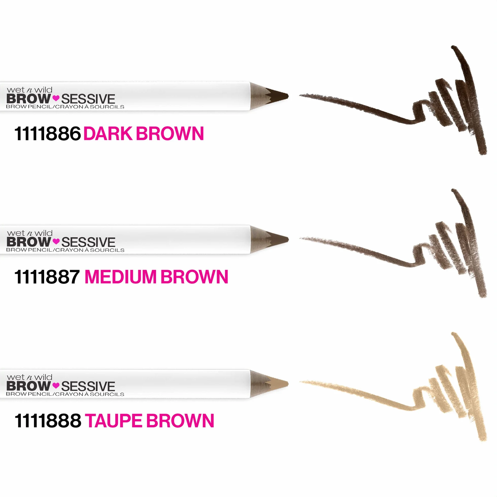 Wet n Wild, Matita Brow-Sessive, Matita a Doppia Punta con Pettinino per Sopracciglia Sottili e Spesse, Formula Naturale, Definizione del Colore Progressiva, Castano Scuro