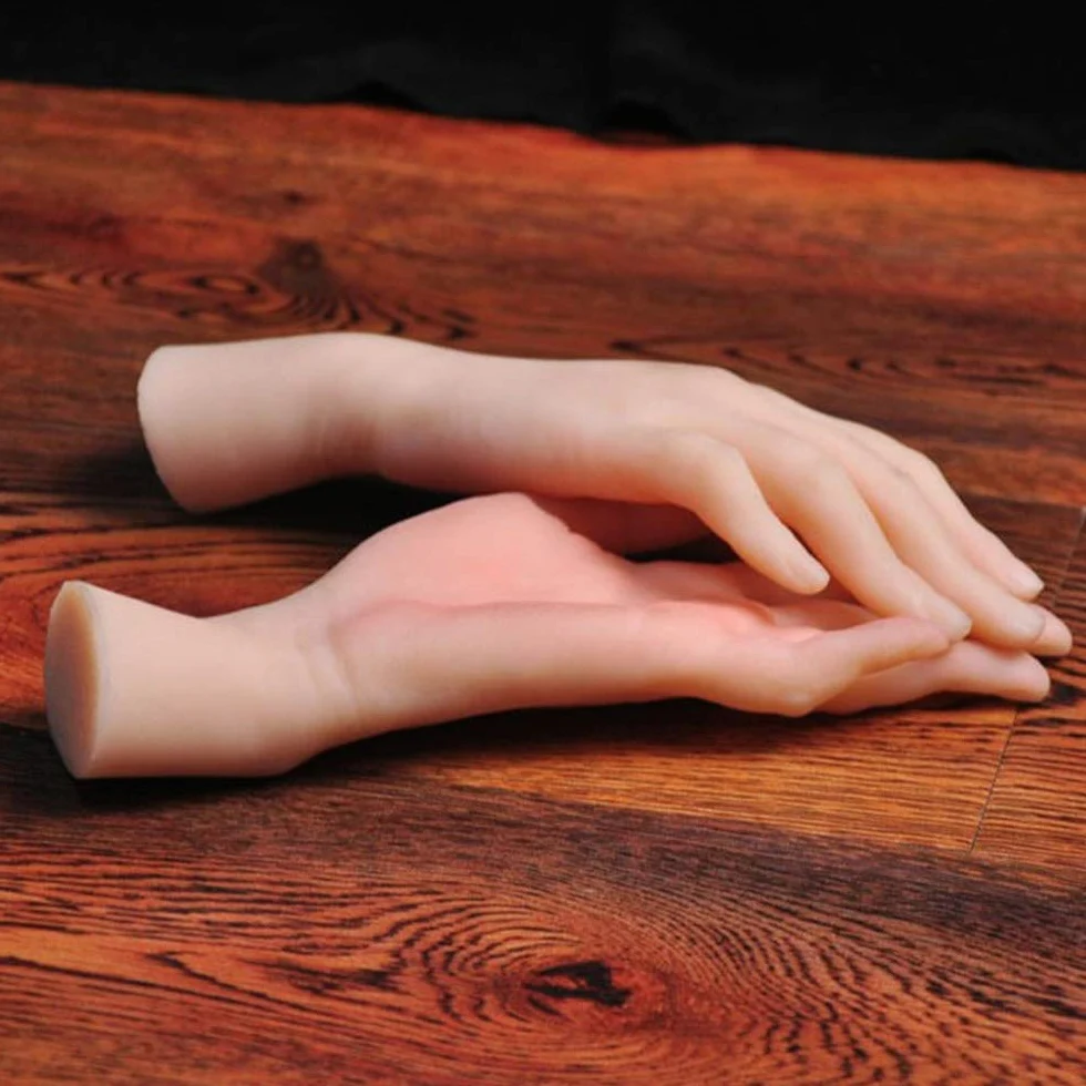 Piedi o mani in silicone, mani morbide per pratica di nail art, modello di mano in silicone Manichino flessibile in silicone morbido Manichino per braccialetto ad anello e display per guanti, C due m