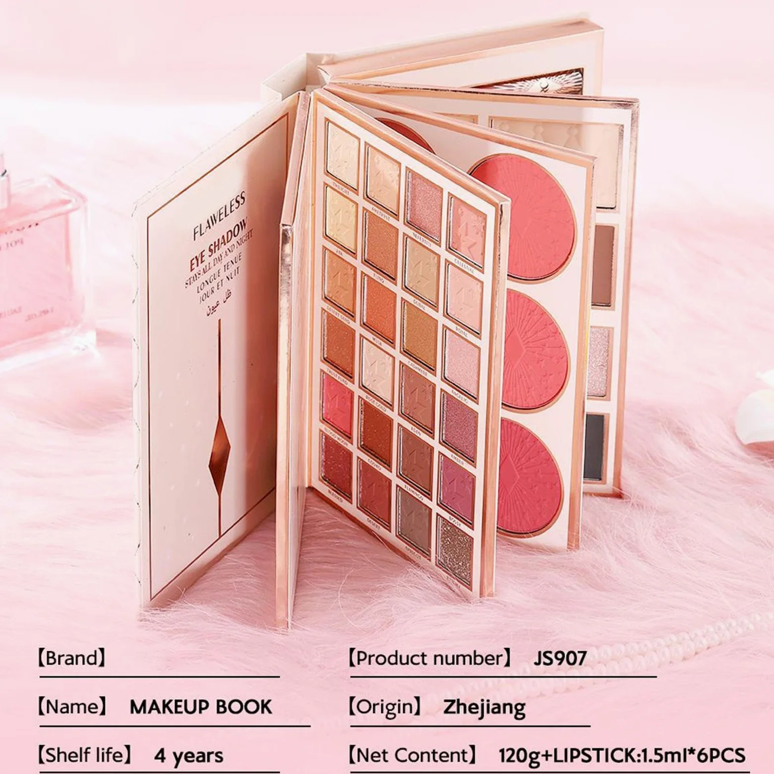 Ombretti Per Occhi 48 Colori Impermeabile Per Bronzer | Palette Occhi A Forma Di Libro Ideale Per Donne E Ragazze Per Halloween Uso Quotidiano Feste E Viaggio