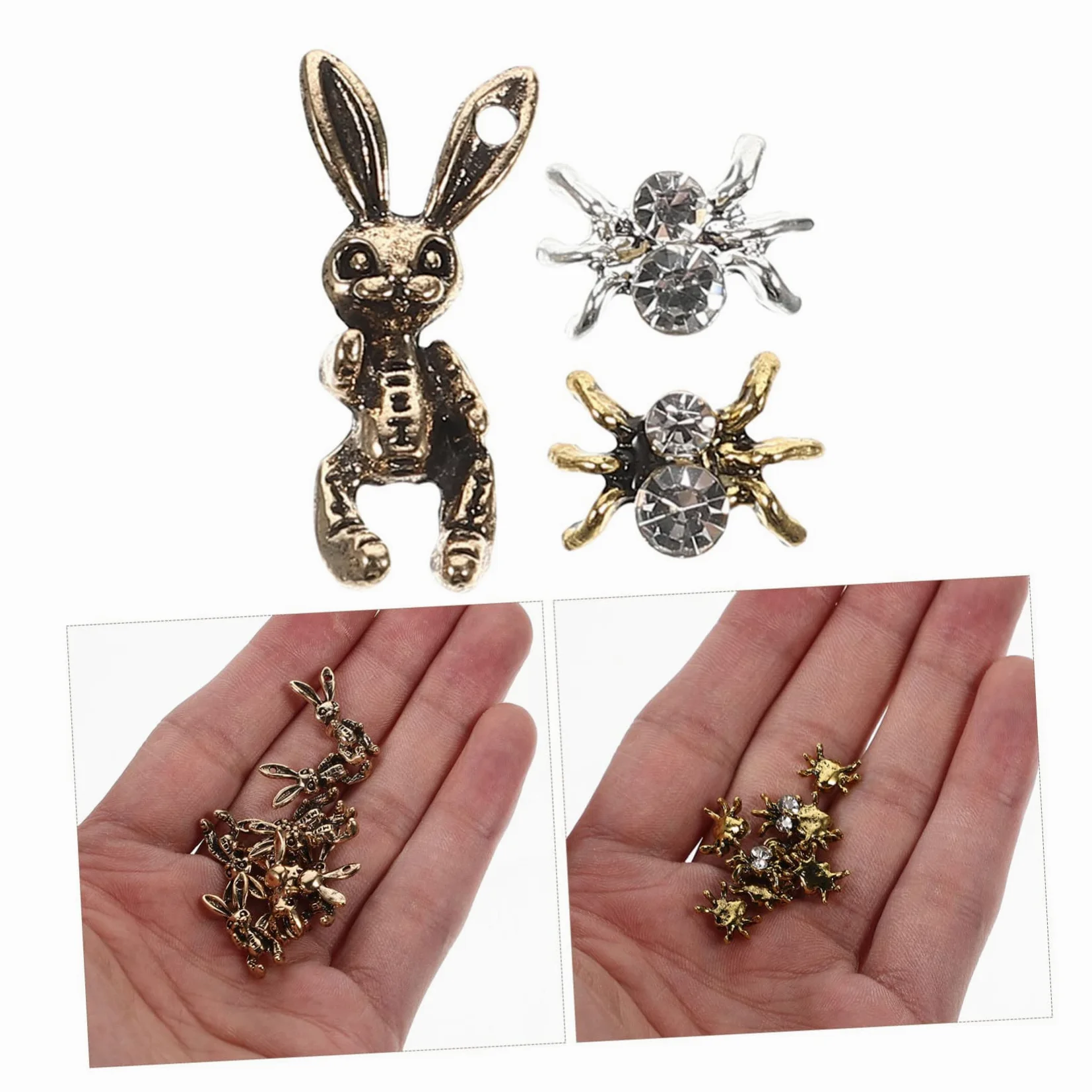 VALICLUD 5 Set Gioielli Con Diamanti Per Unghie Buio Fascino Delle Unghie Ciondolo Metallico Ciondoli Per Unghie Accessori Per Unghie Metallo 30 Pezzi*5