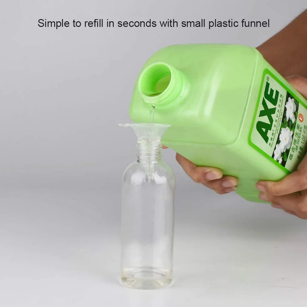6 Pezzi Bottiglie da Viaggio Trasparenti 100ML / 3.4OZ Pompa in Plastica Dispenser per Lozione Vuote con 2 Piccoli Imbuti