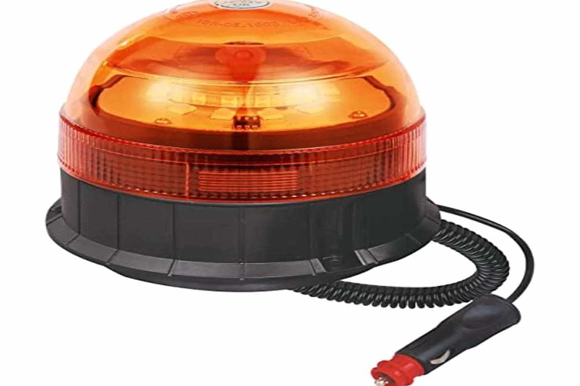 Ryme Automotive Rotativo Ambra LED R65 Segnalazione Avvertimento Omologato 3 Funzioni Flash Rotazione Lampeggiante