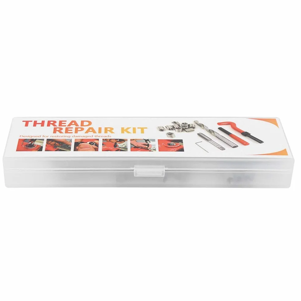 Tbest Kit di Riparazione Filettatura M4, 25 Pezzi con Scatola di Plastica