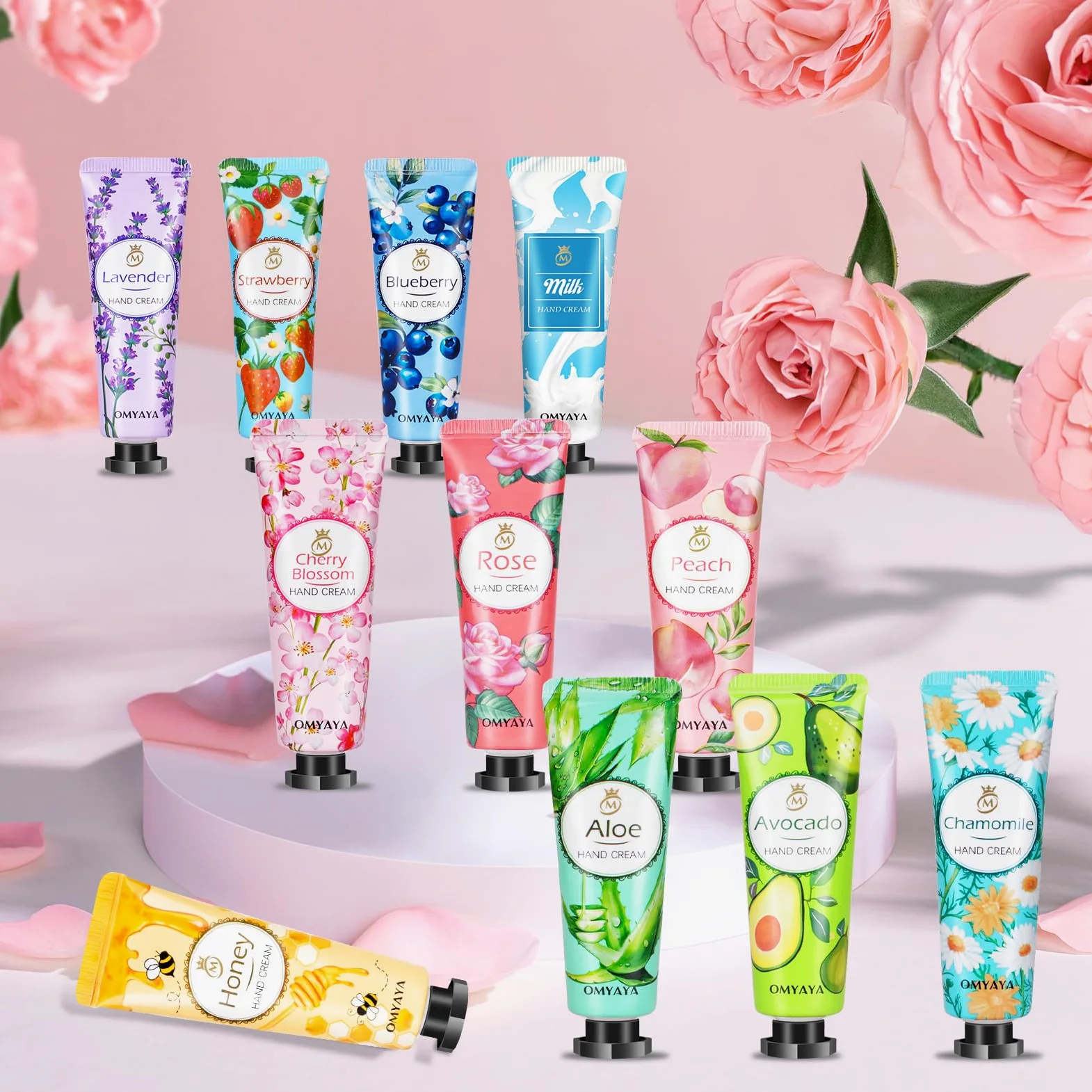 Set di 120 creme per le mani, mini crema per le mani, da donna, set regalo profumato, per mani molto asciutte, piccoli regali per donne e uomini, regalo di Natale e compleanno