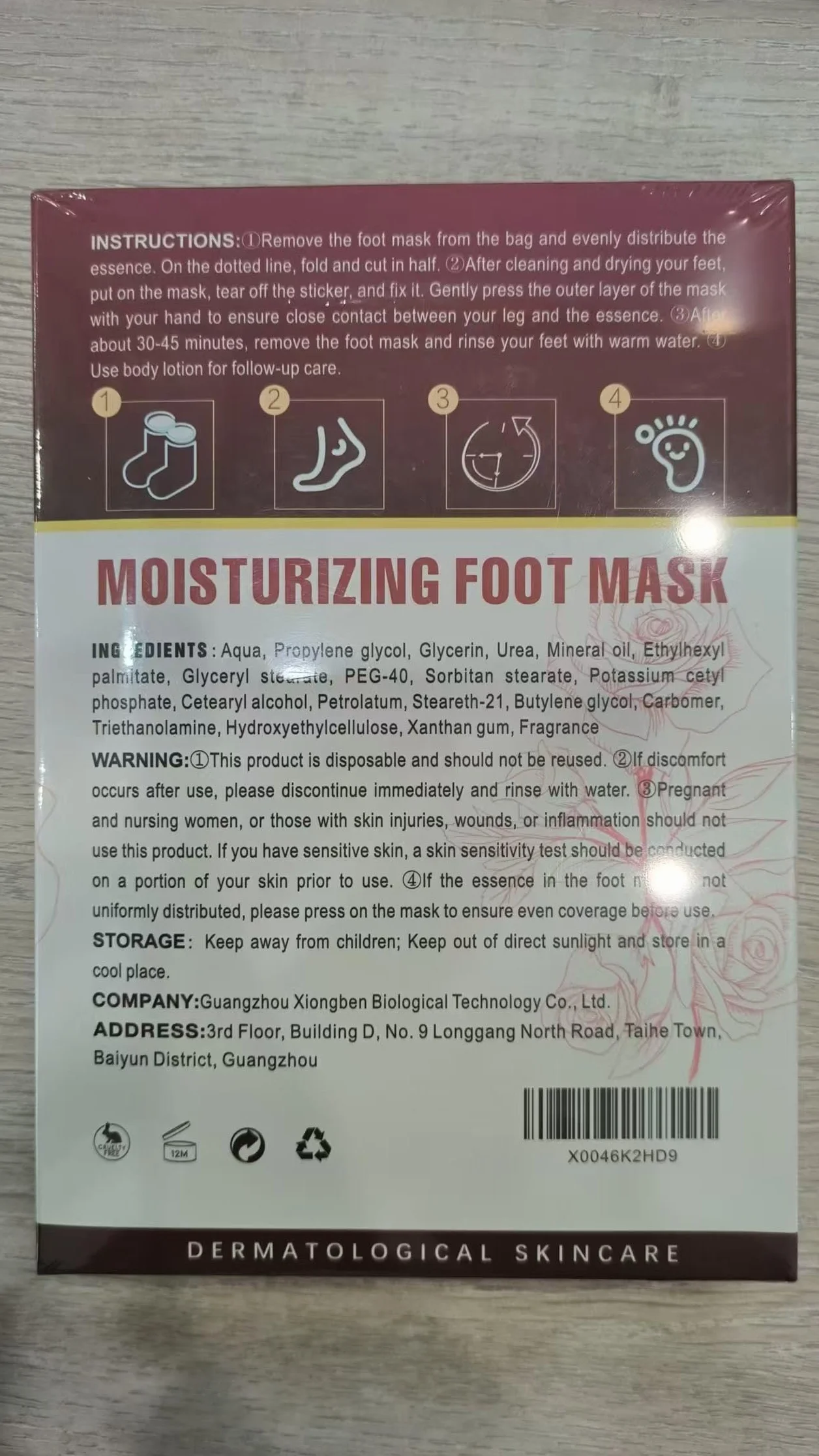 Maschera per Piedi 3 Paia, Trattamento Nutriente per Piedi, Ripara Talloni e Ammorbidisce Pelle Morta Secca, Foot Mask, Senza Peeling(Rose)