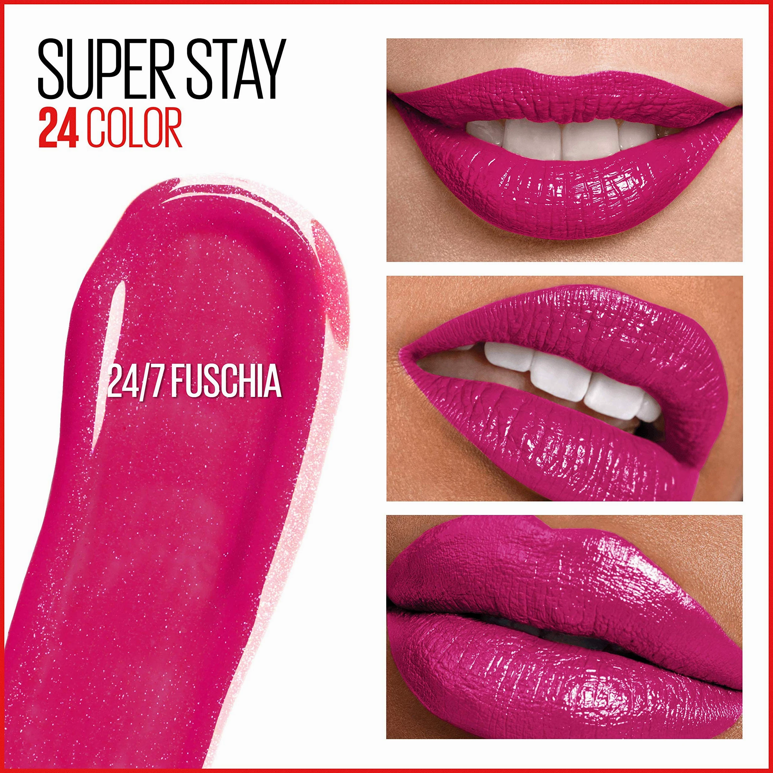 Maybelline New York SuperStay 24 2-Step Liquid Lipstick Makeup, 24/7 Fuschia, 1 kit